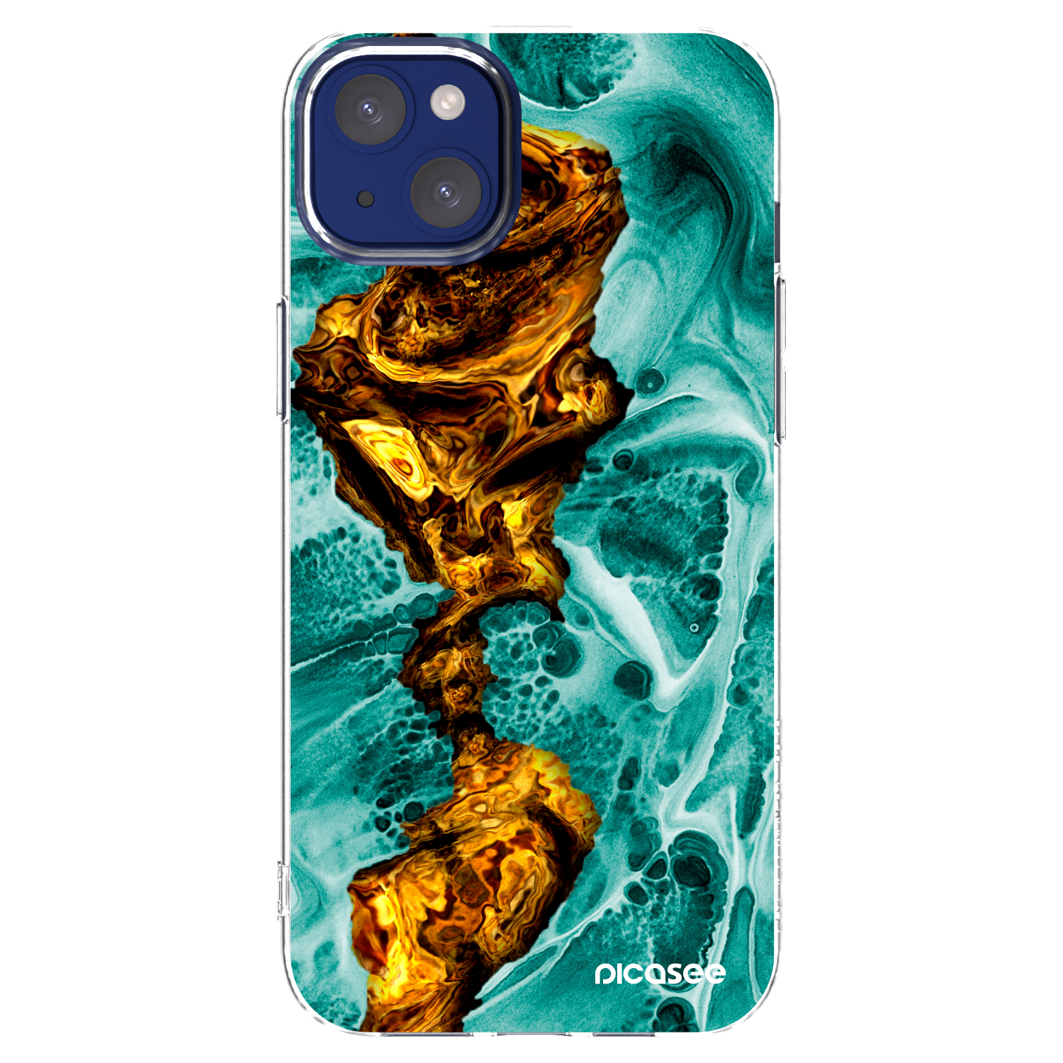 Picasee silikonowe przeźroczyste etui na Apple iPhone 14 Plus - Goldsky