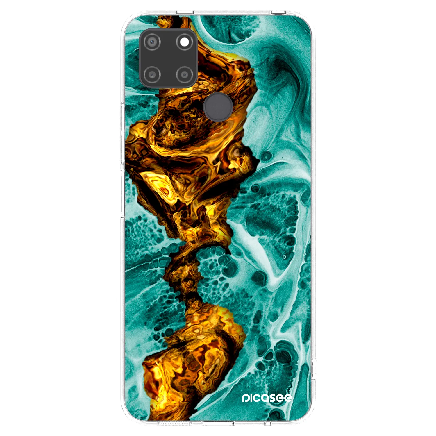 Picasee silikonowe przeźroczyste etui na Realme C21Y - Goldsky