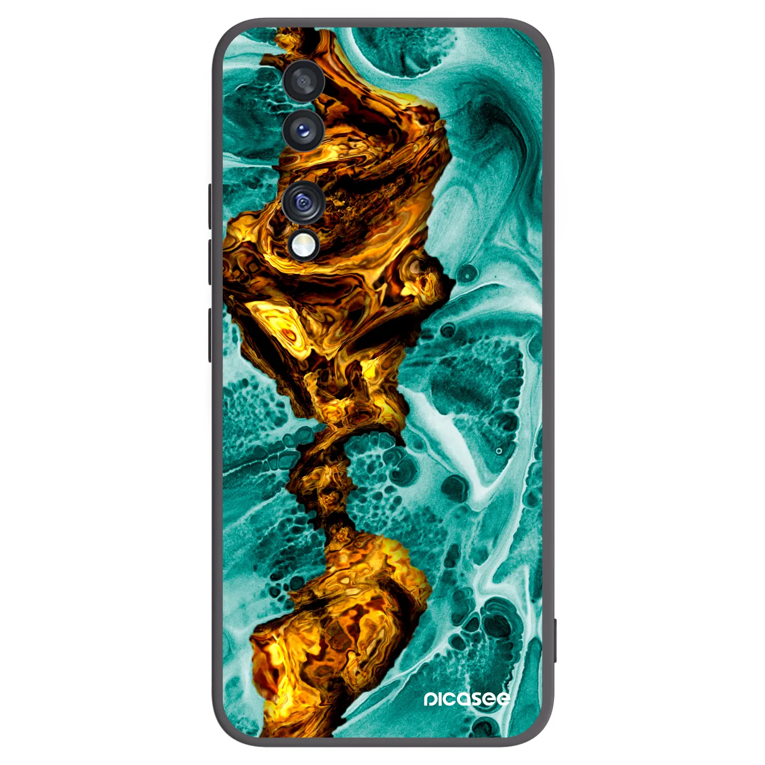 Picasee silikonowe czarne etui na Honor 70 - Goldsky