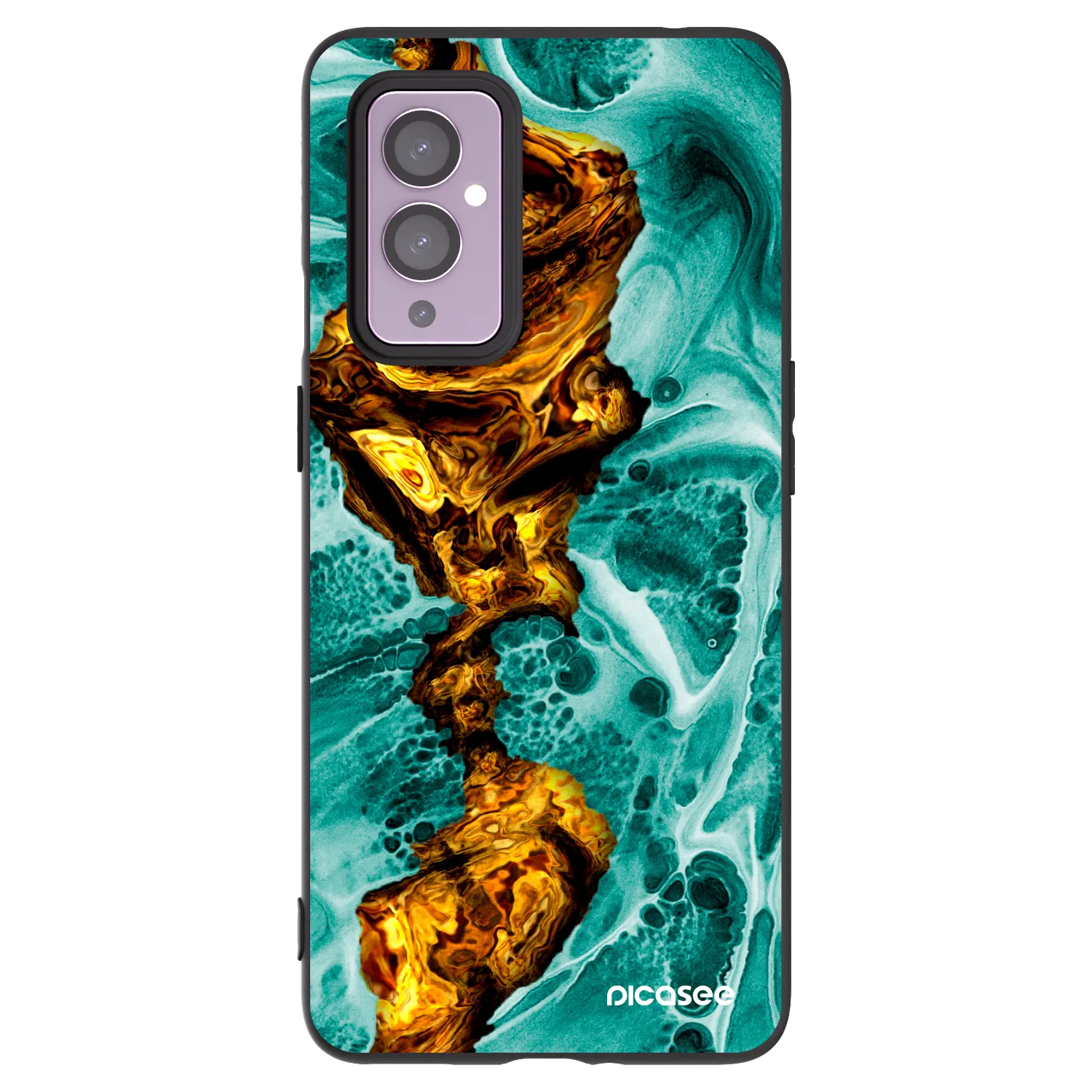 Picasee silikonowe czarne etui na OnePlus 9 - Goldsky