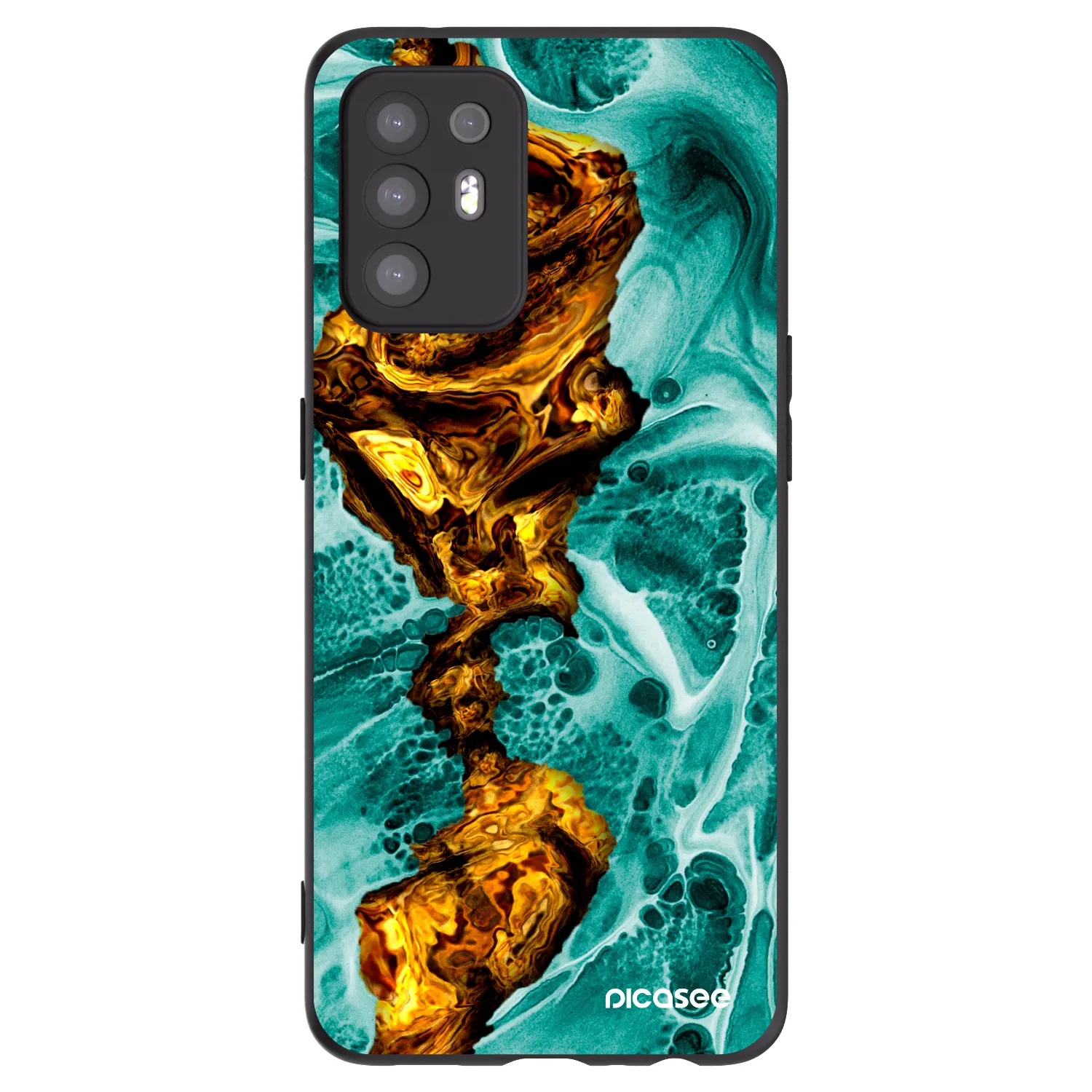 Picasee silikonowe czarne etui na OPPO A94 5G - Goldsky
