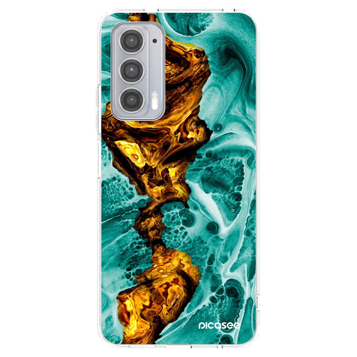 Picasee silikonowe przeźroczyste etui na Motorola Edge 20 - Goldsky