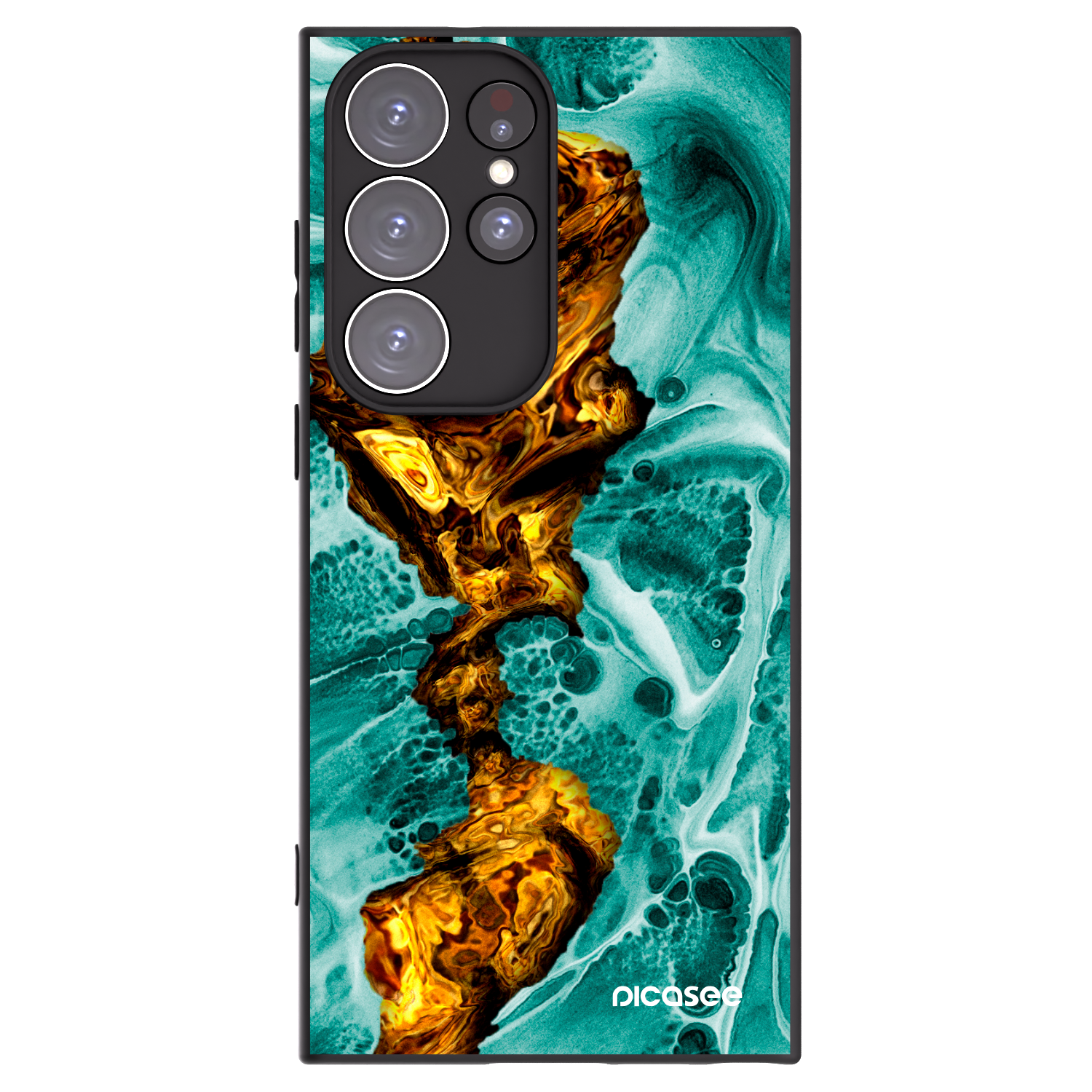 Picasee silikonowe czarne etui na Samsung Galaxy S23 Ultra 5G - Goldsky