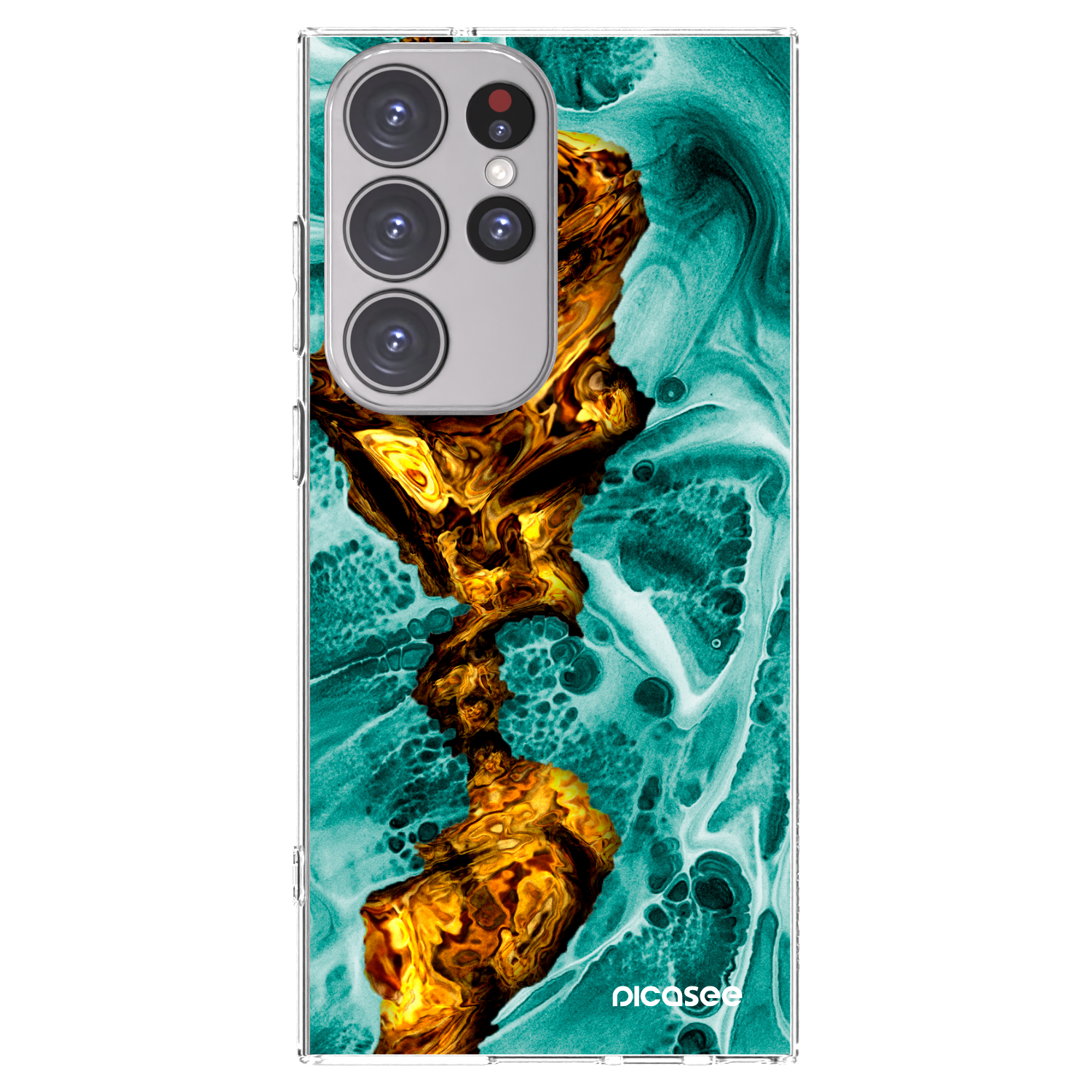 Picasee silikonowe przeźroczyste etui na Samsung Galaxy S23 Ultra 5G - Goldsky
