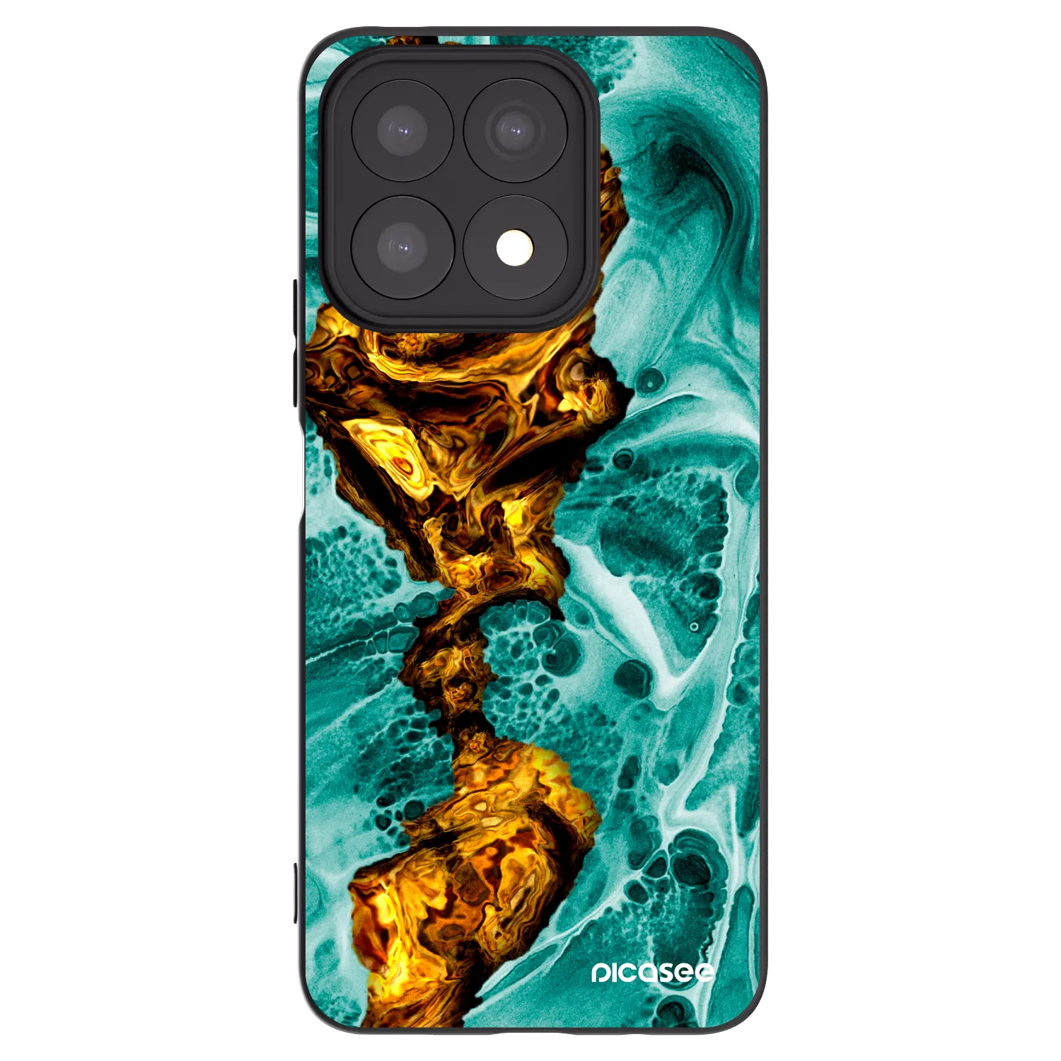 Picasee silikonowe czarne etui na Honor X8a - Goldsky