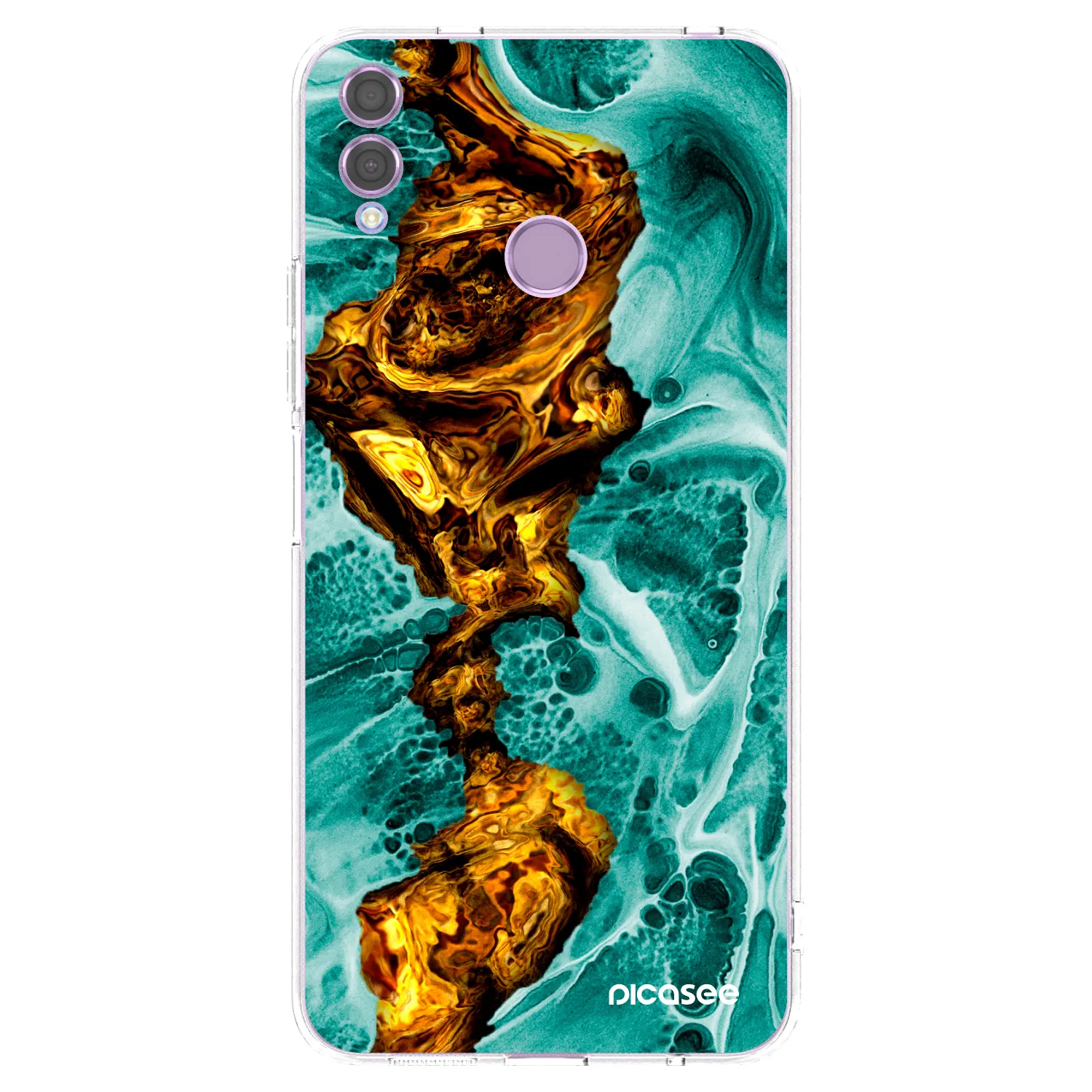 Picasee silikonowe przeźroczyste etui na Honor 8X - Goldsky
