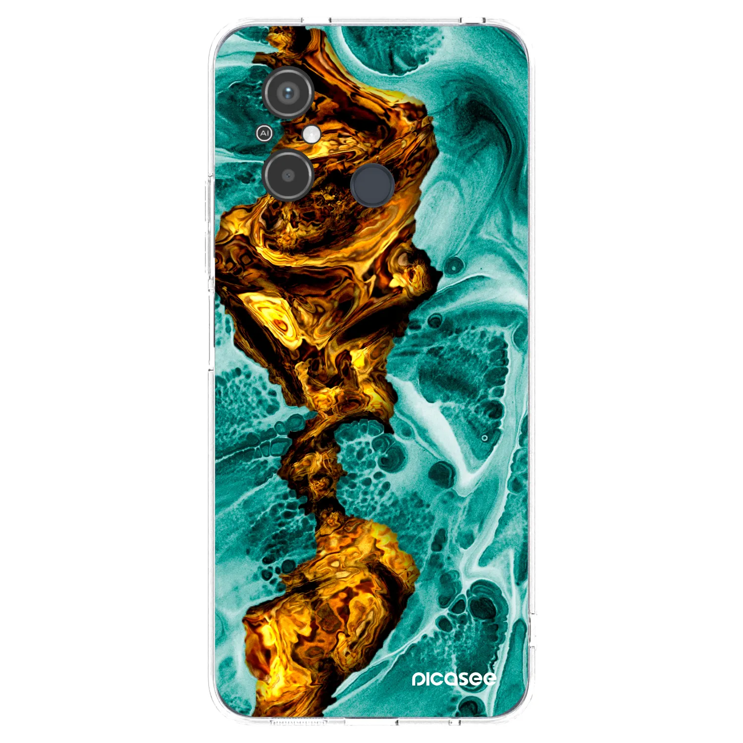 Picasee silikonowe przeźroczyste etui na Xiaomi Redmi 12C - Goldsky