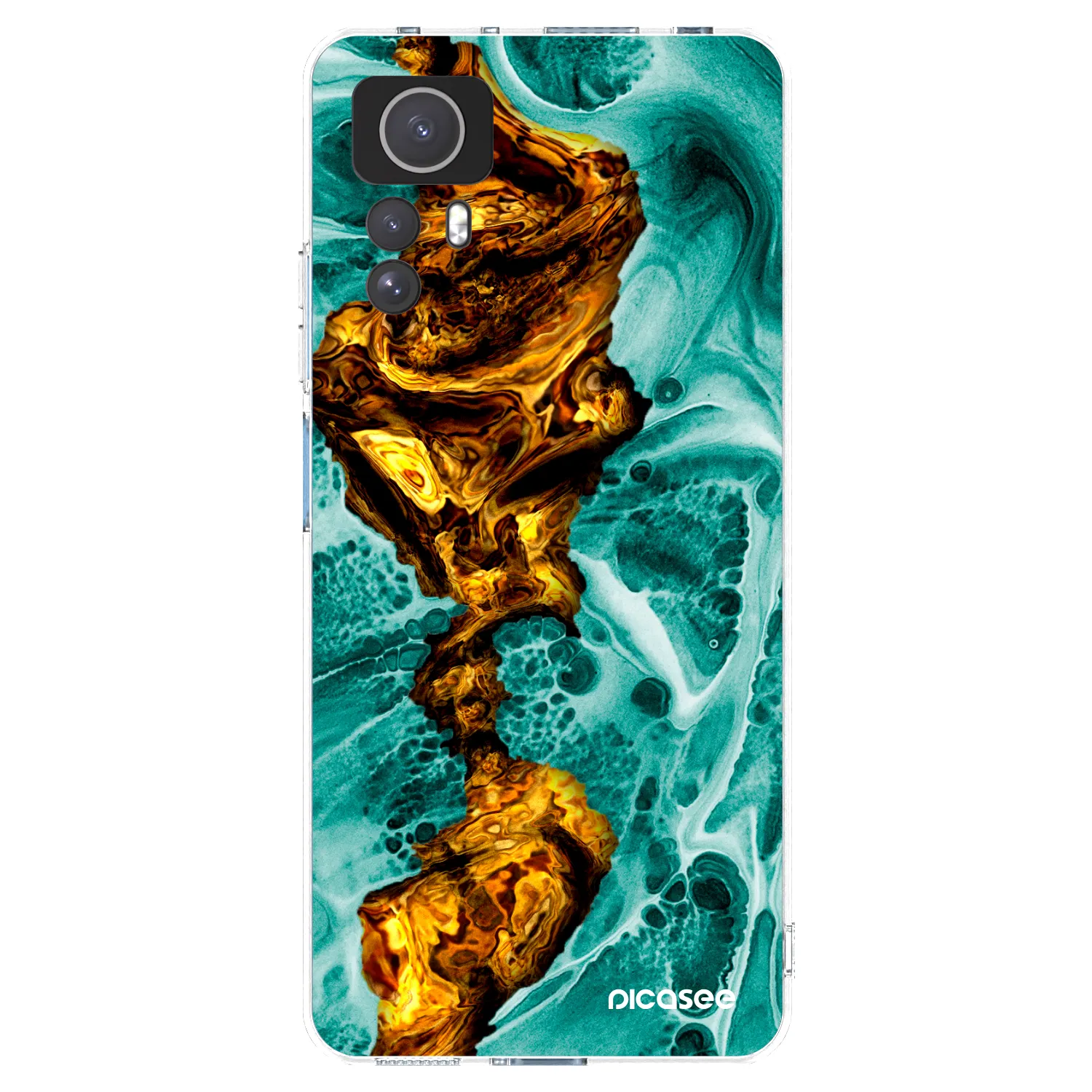 Picasee silikonowe przeźroczyste etui na Xiaomi Redmi Note 12S - Goldsky