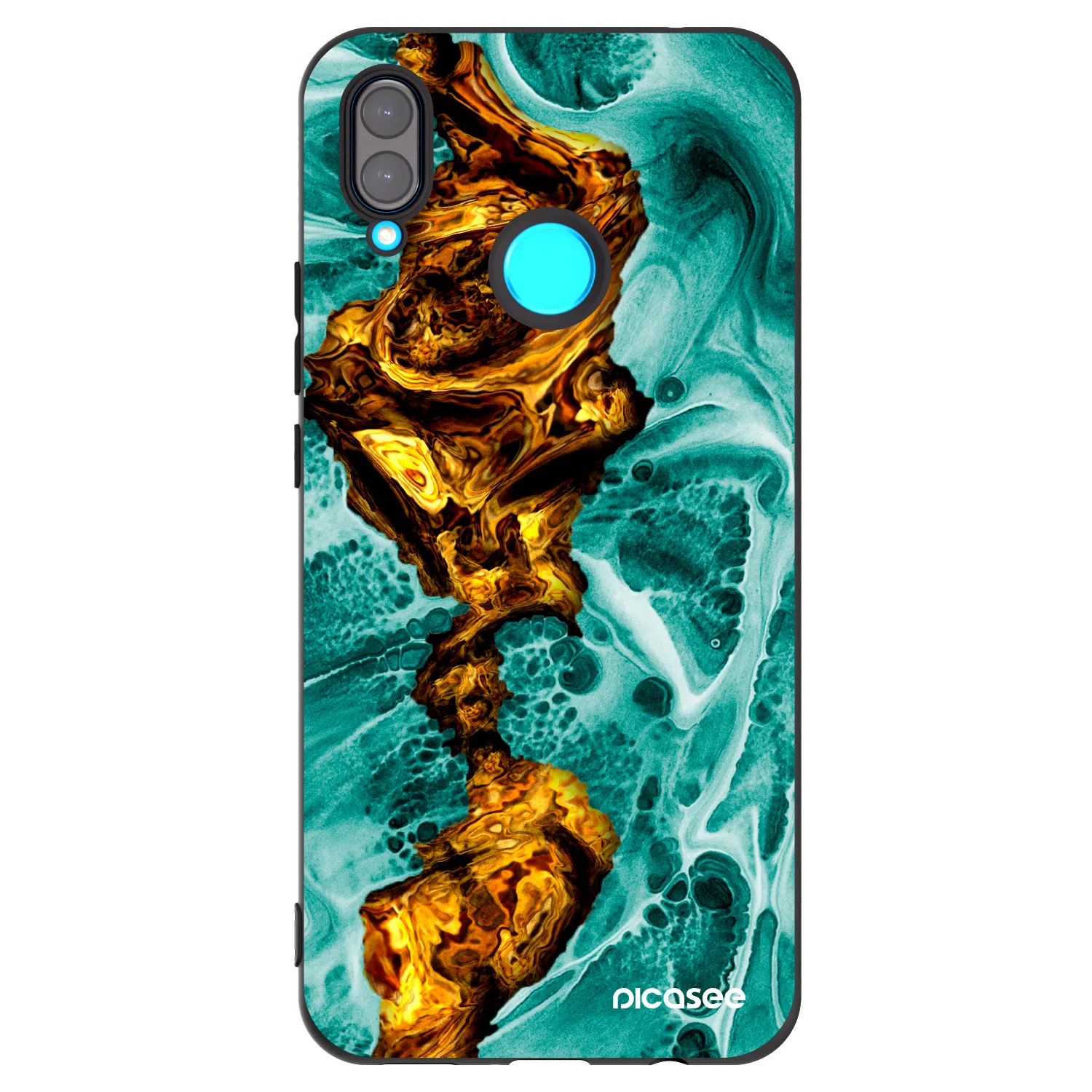 Picasee silikonowe czarne etui na Huawei Nova 3i - Goldsky