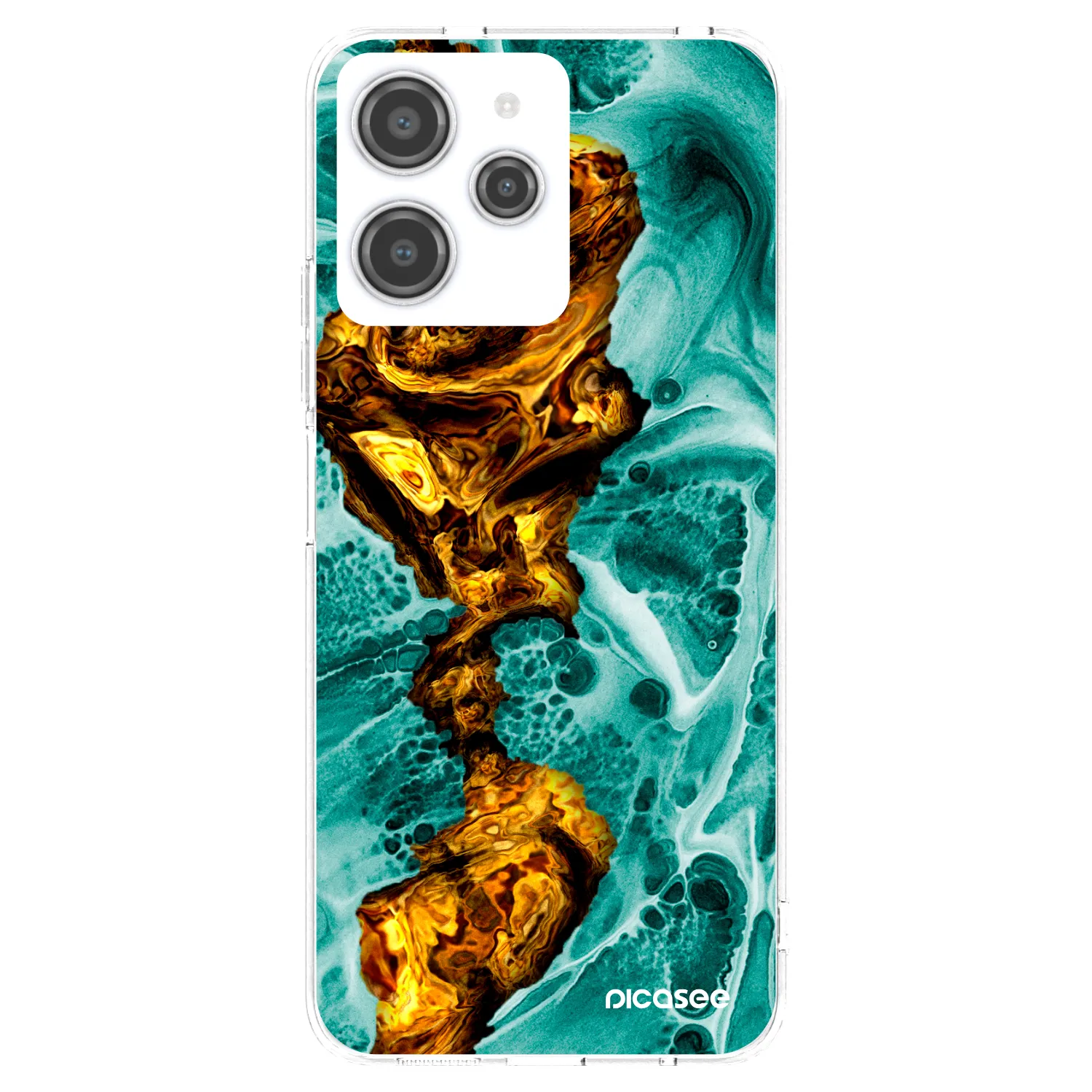 Picasee silikonowe przeźroczyste etui na Xiaomi Redmi 12 4G - Goldsky