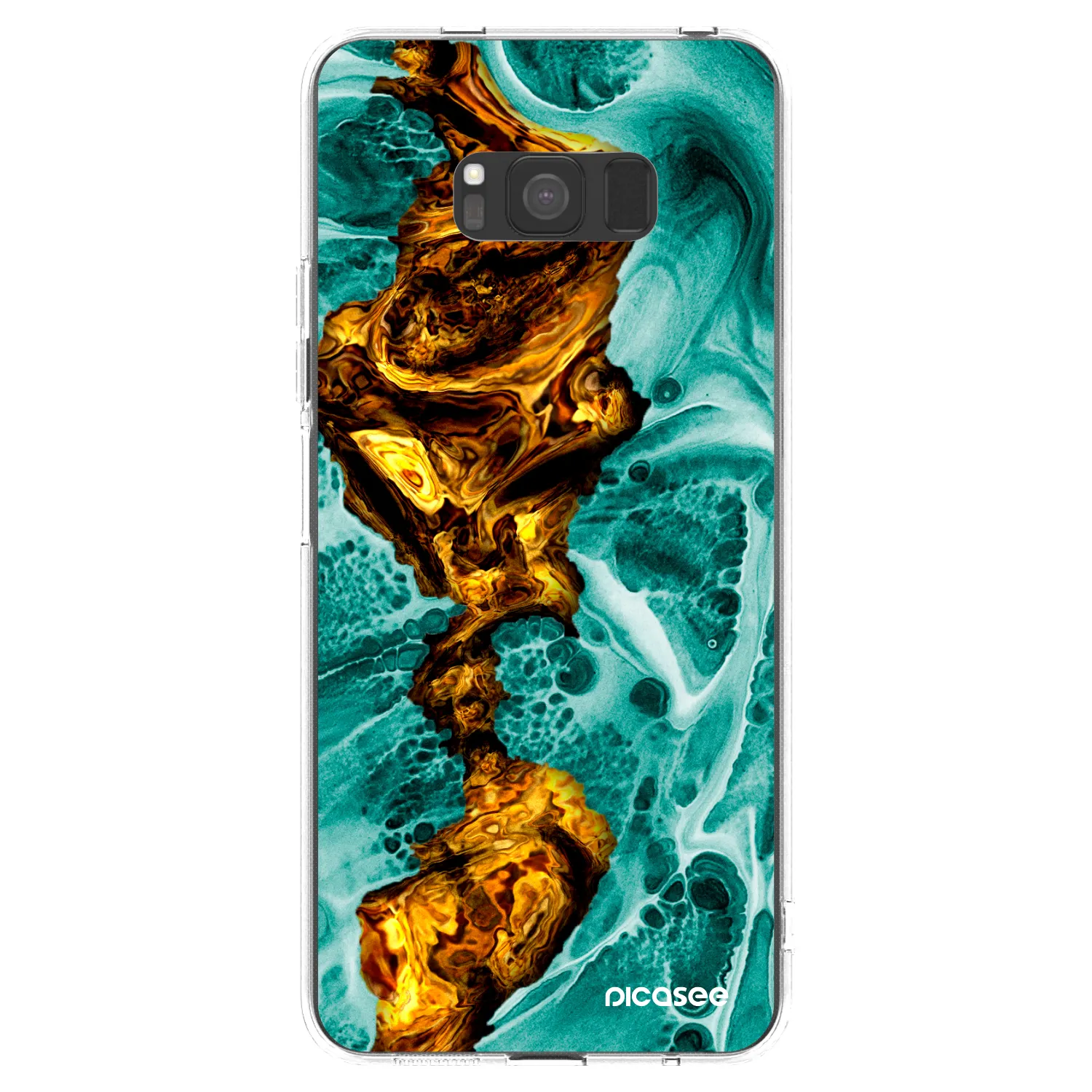 Picasee silikonowe przeźroczyste etui na Samsung Galaxy S8 G950F - Goldsky
