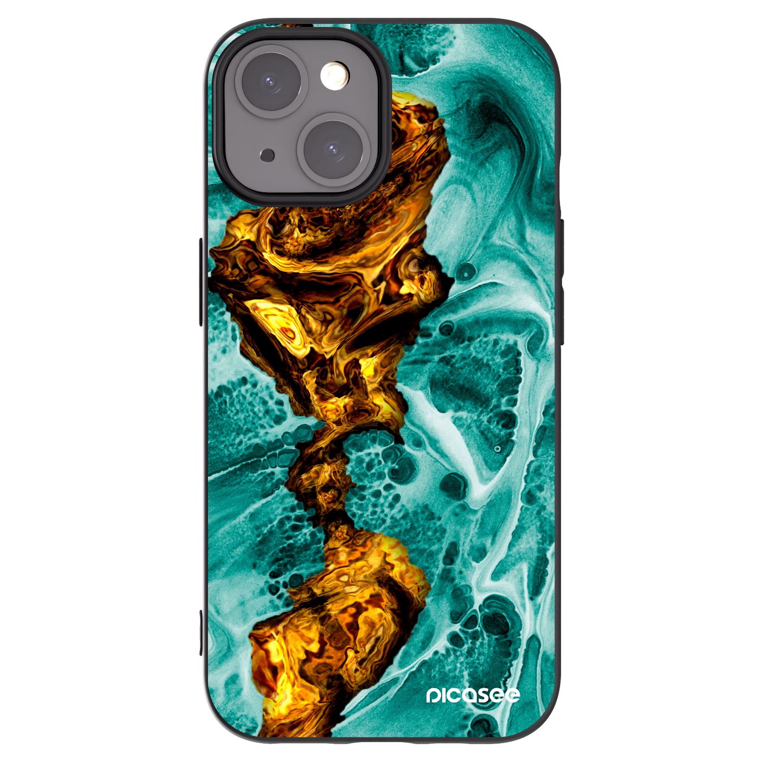 Picasee silikonowe czarne etui na Apple iPhone 15 - Goldsky