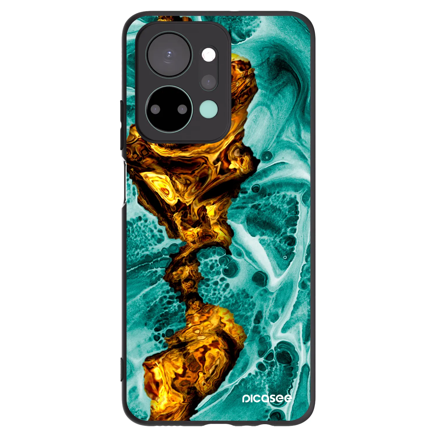 Picasee silikonowe czarne etui na Honor X7a - Goldsky