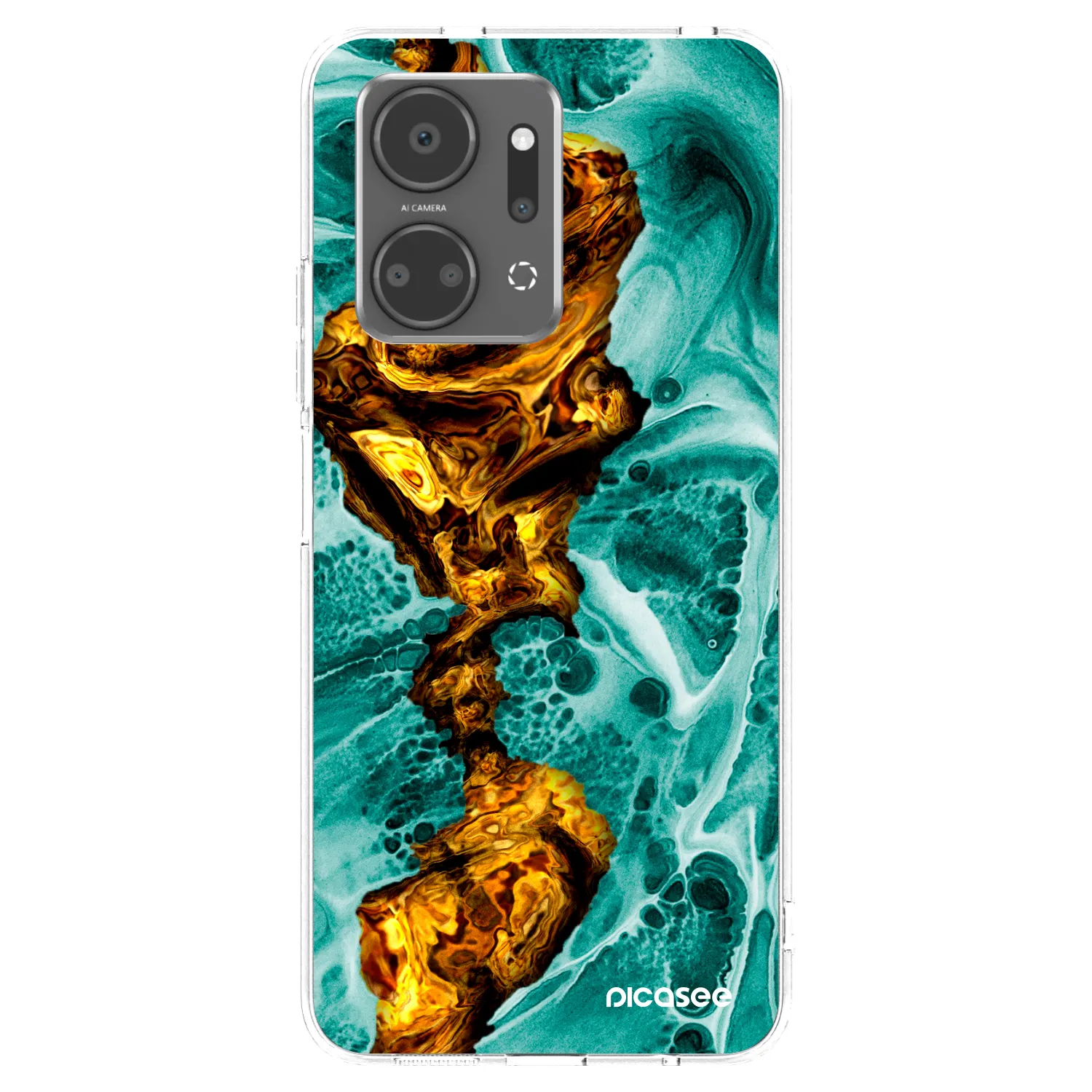 Picasee silikonowe przeźroczyste etui na Honor X7a - Goldsky