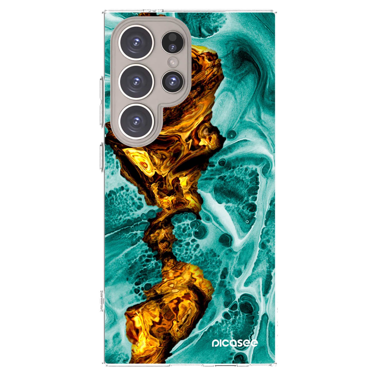 Picasee silikonowe przeźroczyste etui na Samsung Galaxy S24 Ultra S928B 5G - Goldsky