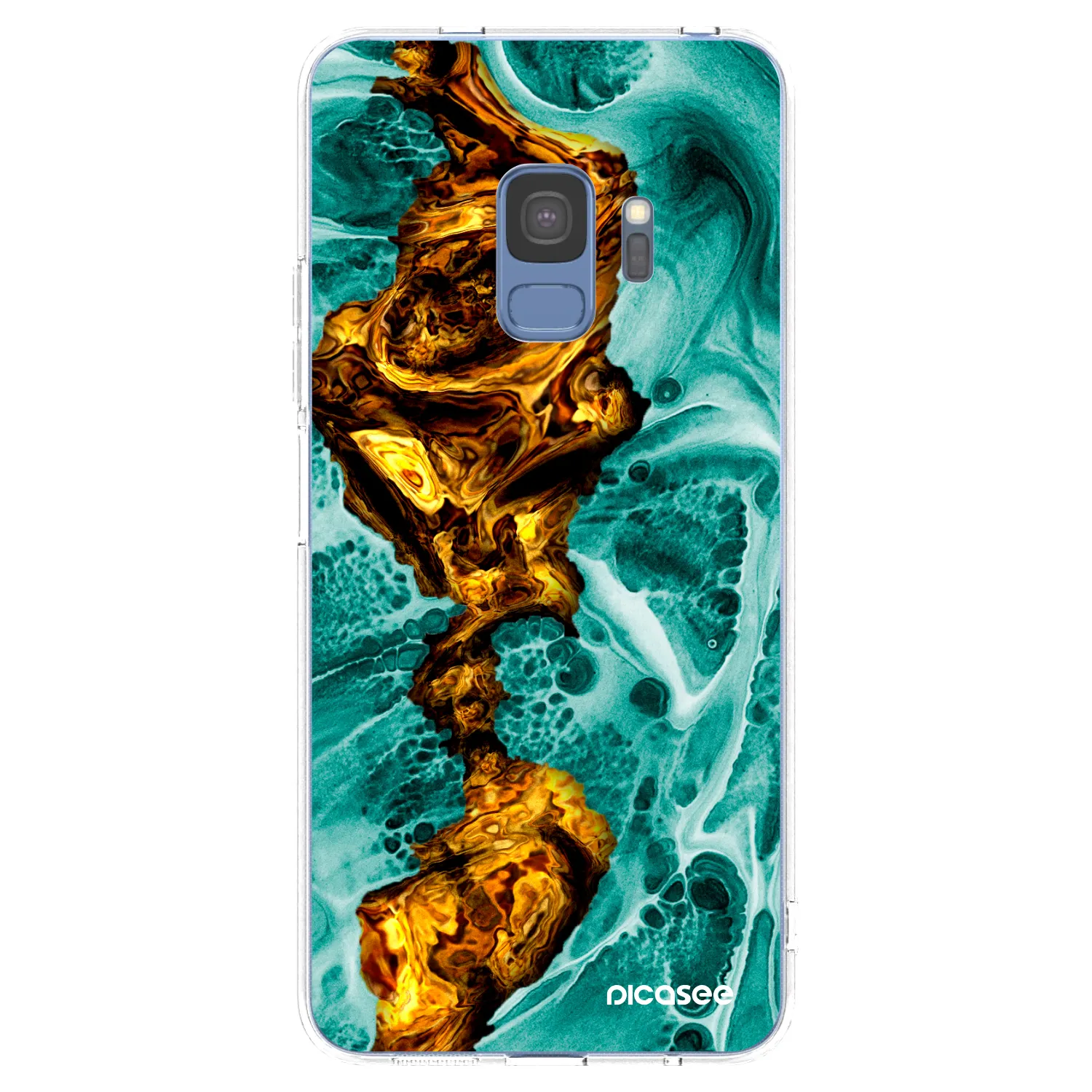 Picasee silikonowe przeźroczyste etui na Samsung Galaxy S9 G960F - Goldsky