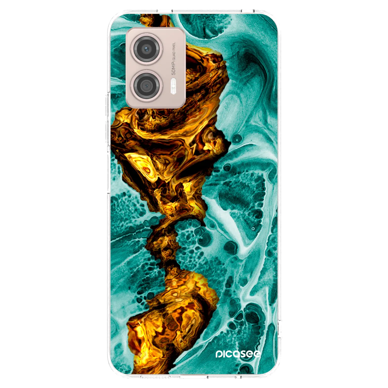 Picasee silikonowe przeźroczyste etui na Motorola Moto G53 5G - Goldsky