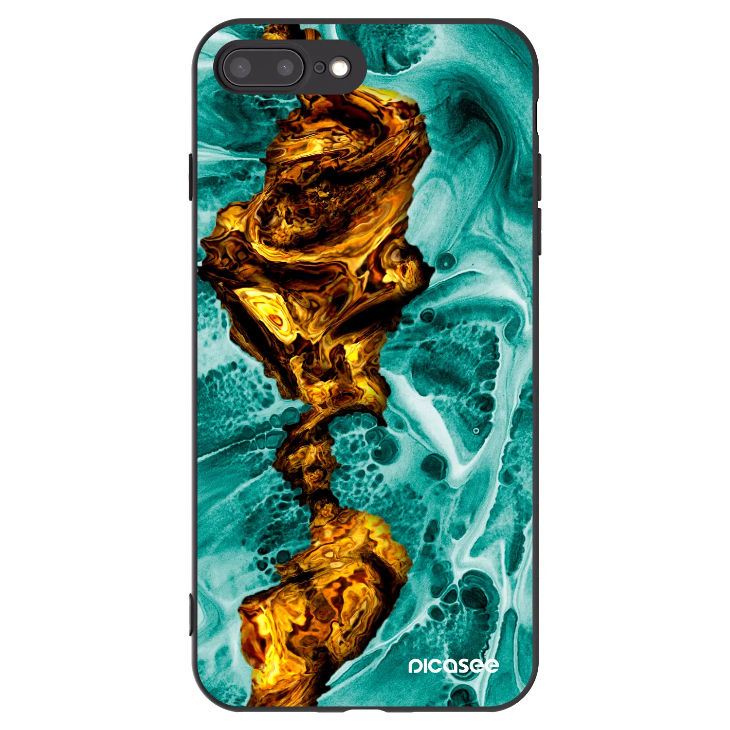 Picasee silikonowe czarne etui na Apple iPhone 8 Plus - Goldsky