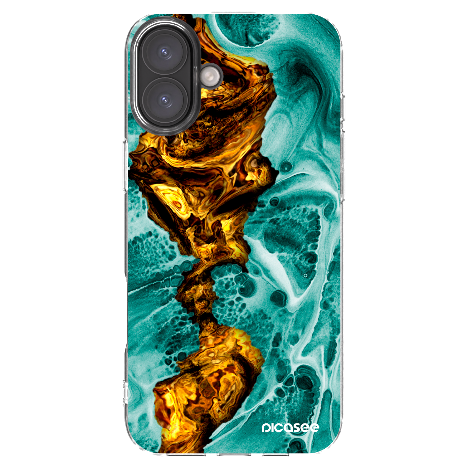 Picasee silikonowe przeźroczyste etui na Apple iPhone 16 Plus - Goldsky