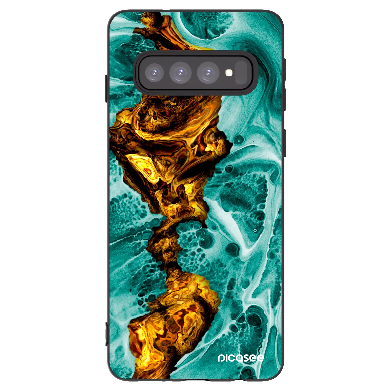 Picasee silikonowe czarne etui na Samsung Galaxy S10 G973 - Goldsky