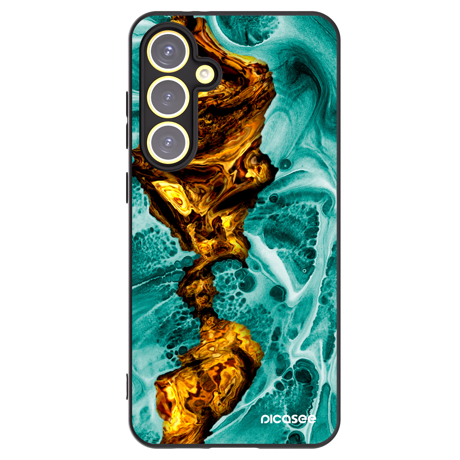 Picasee silikonowe czarne etui na Samsung Galaxy S24 FE S721B - Goldsky