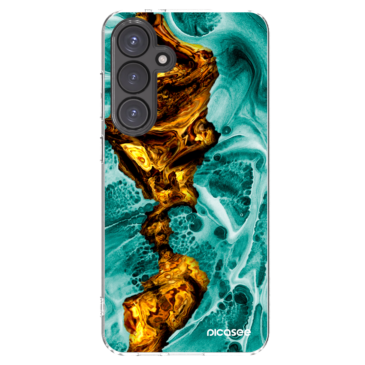 Picasee silikonowe przeźroczyste etui na Samsung Galaxy S24 FE S721B - Goldsky