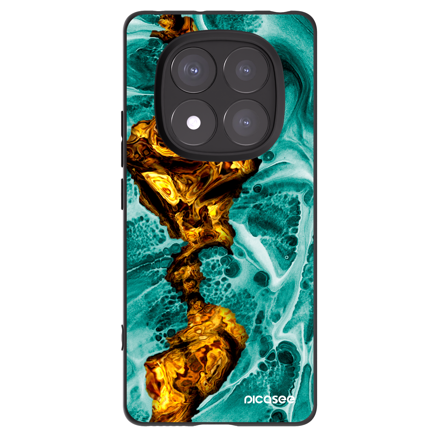 Picasee silikonowe czarne etui na Xiaomi Redmi Note 14 Pro+ 5G - Goldsky