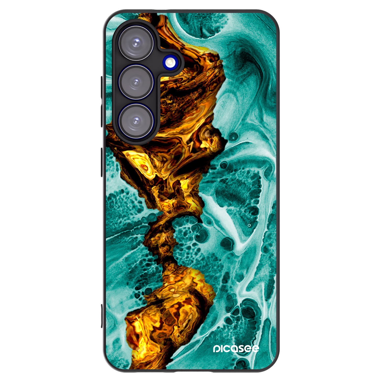 Picasee silikonowe czarne etui na Samsung Galaxy S25 5G - Goldsky