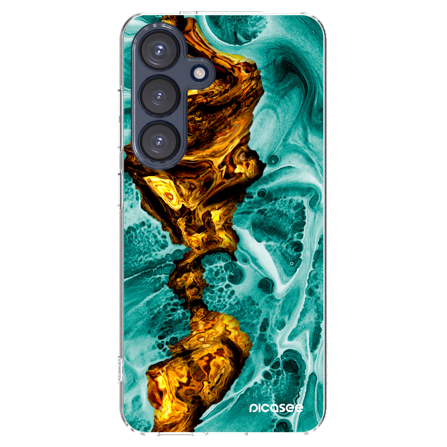 Picasee silikonowe przeźroczyste etui na Samsung Galaxy S25 5G - Goldsky