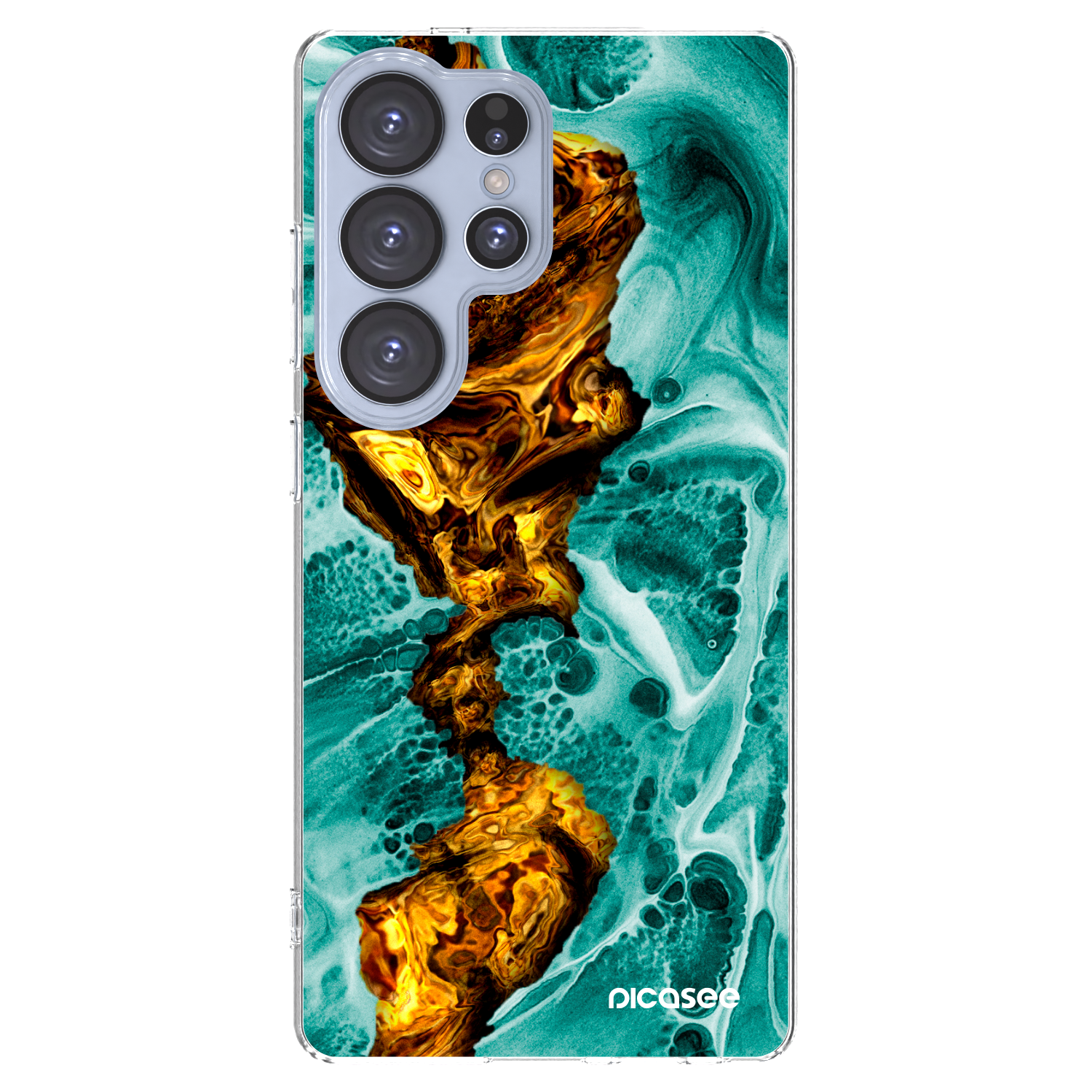 Picasee silikonowe przeźroczyste etui na Samsung Galaxy S25 Ultra 5G - Goldsky