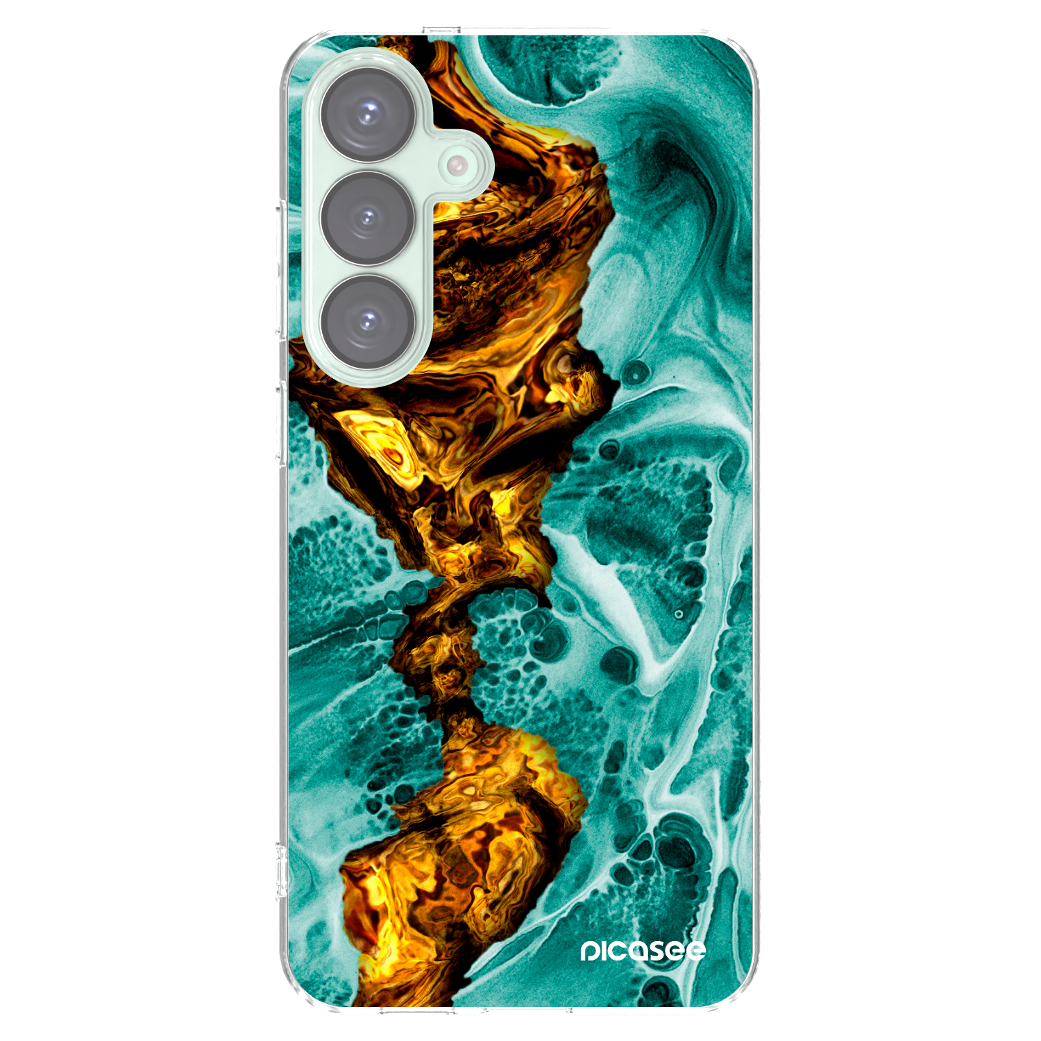 Picasee silikonowe przeźroczyste etui na Samsung Galaxy S25+ 5G - Goldsky
