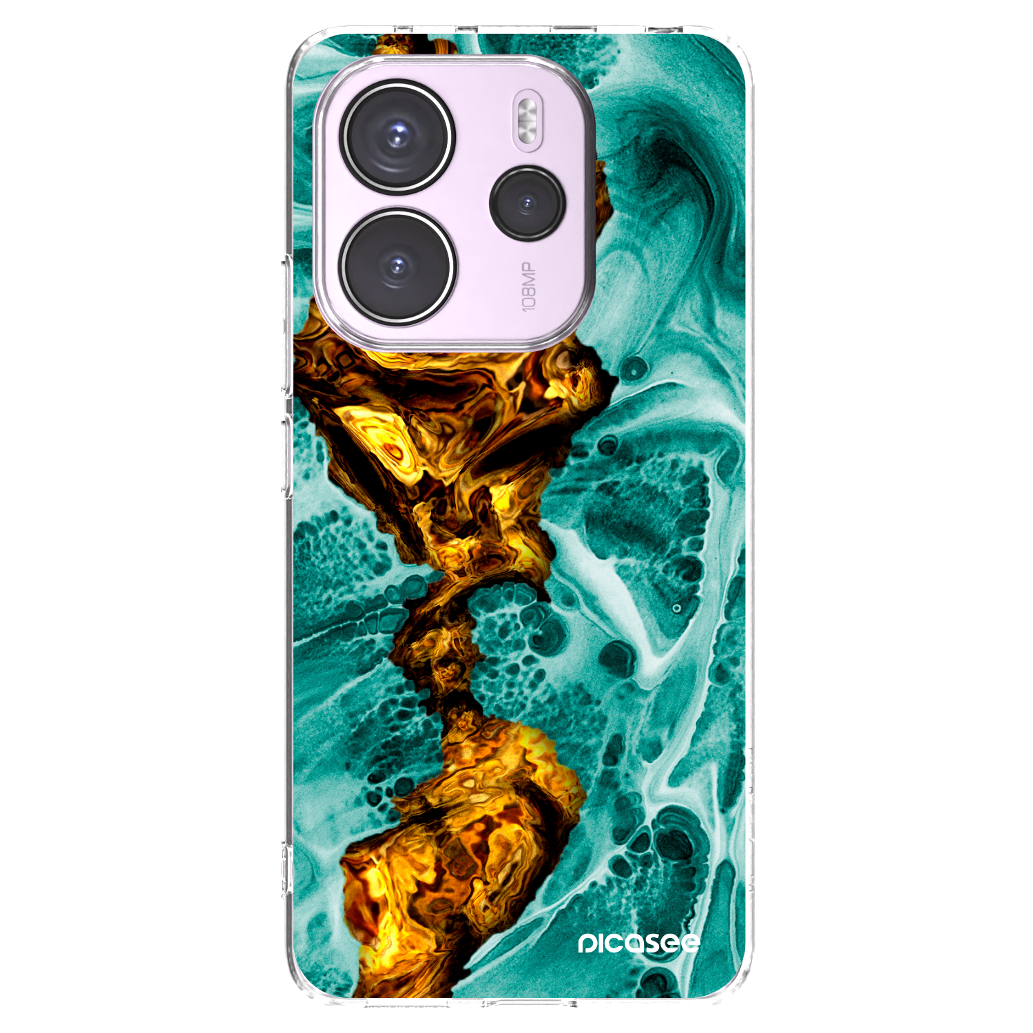 Picasee silikonowe przeźroczyste etui na Xiaomi Redmi Note 14 4G - Goldsky