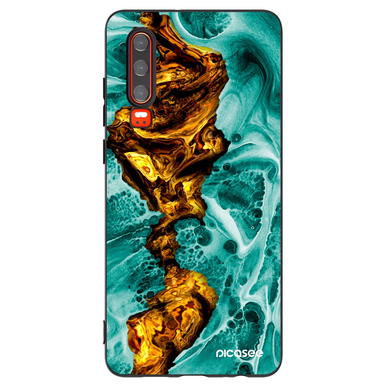 Picasee silikonowe czarne etui na Huawei P30 - Goldsky