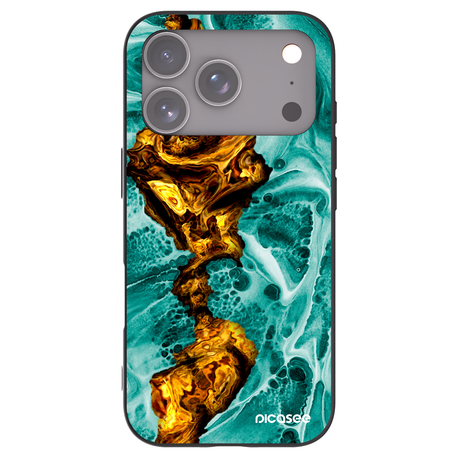 Picasee silikonowe czarne etui na Apple iPhone 17 Pro - Goldsky