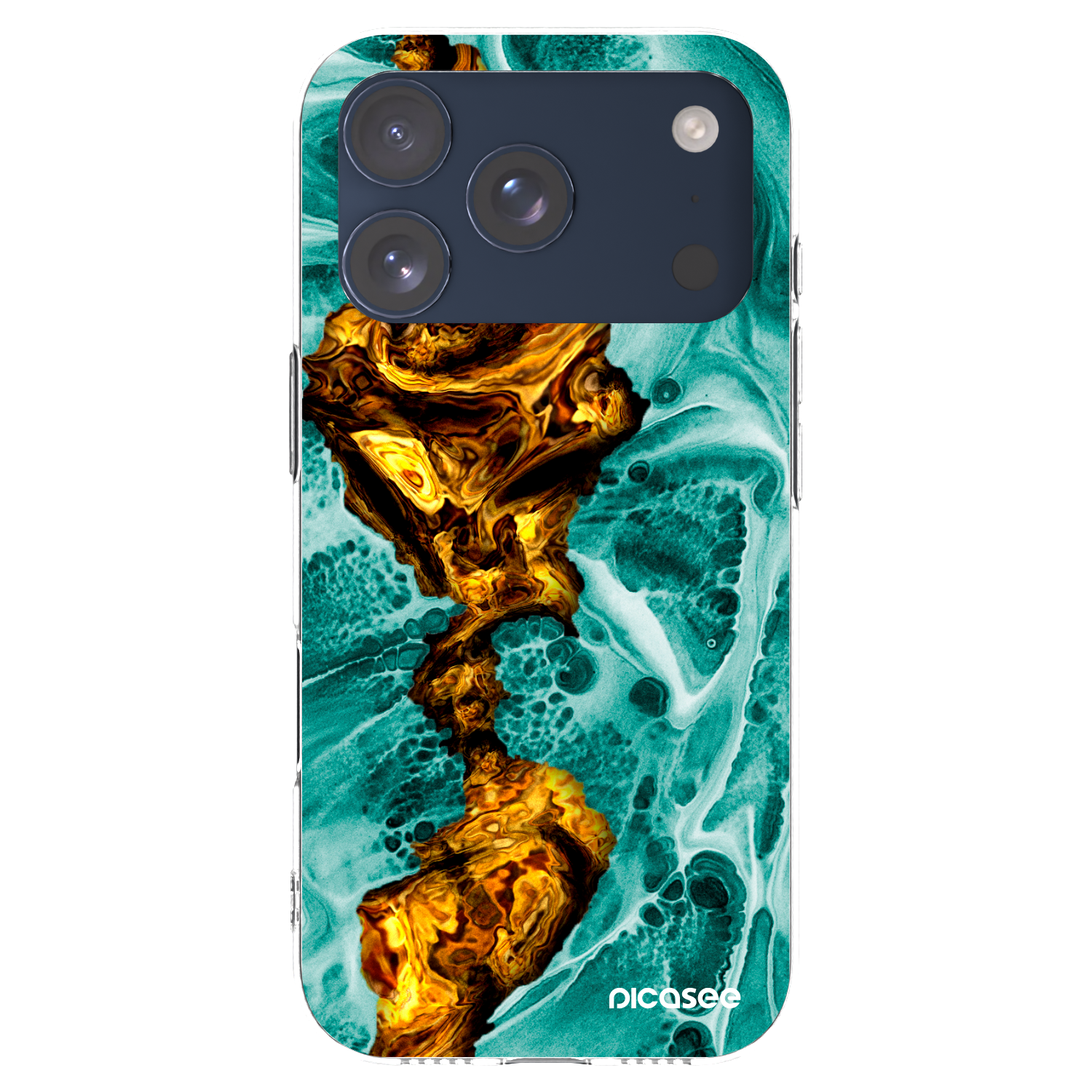 Picasee silikonowe przeźroczyste etui na Apple iPhone 17 Pro - Goldsky