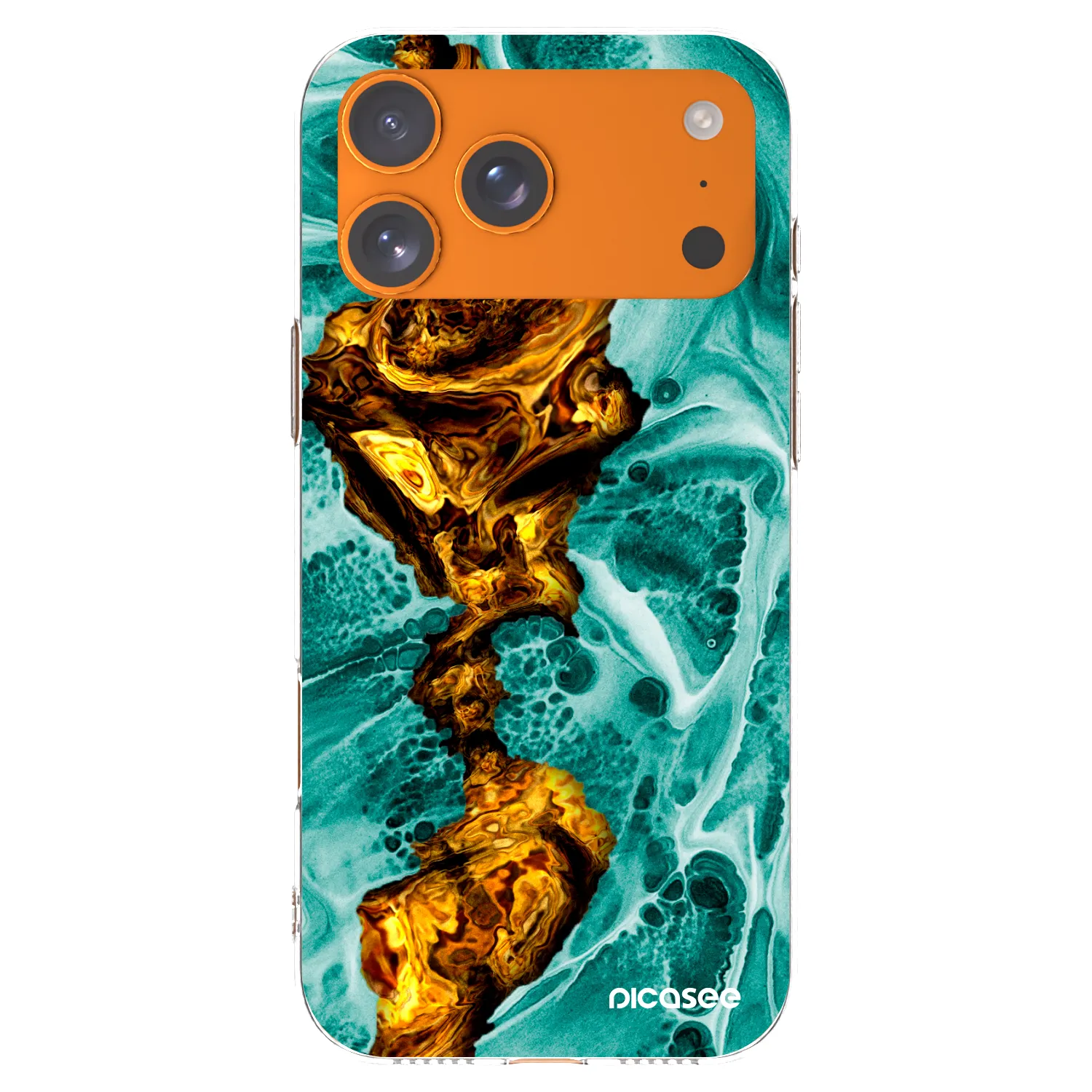 Picasee silikonowe przeźroczyste etui na Apple iPhone 17 Pro Max - Goldsky