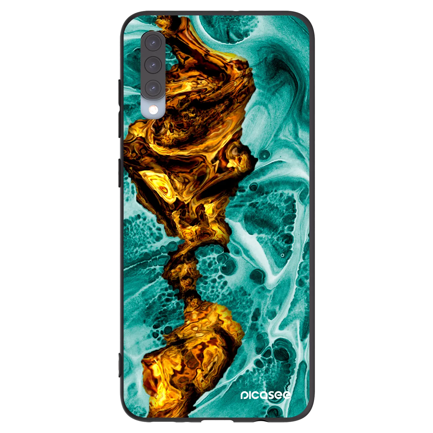 Picasee silikonowe czarne etui na Samsung Galaxy A70 A705F - Goldsky