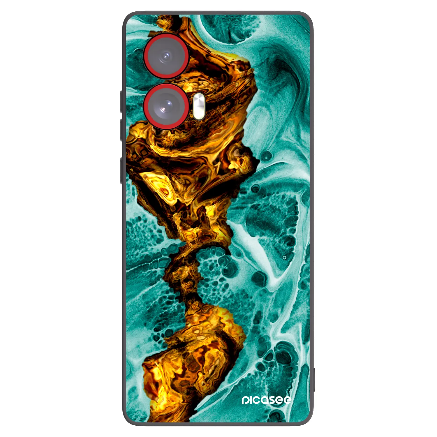 Picasee silikonowe czarne etui na Motorola Edge 50 Fusion - Goldsky