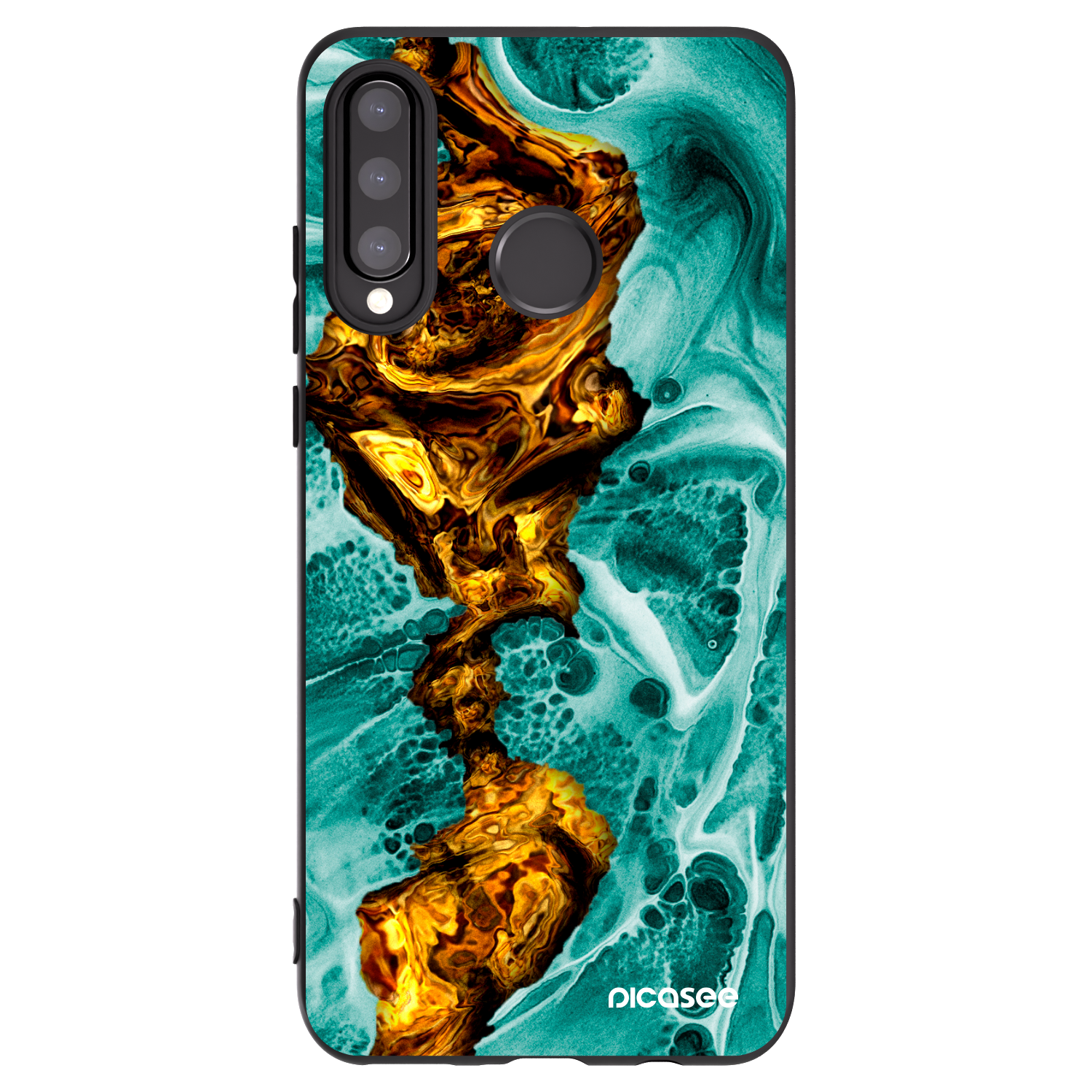 Picasee silikonowe czarne etui na Huawei P30 Lite - Goldsky