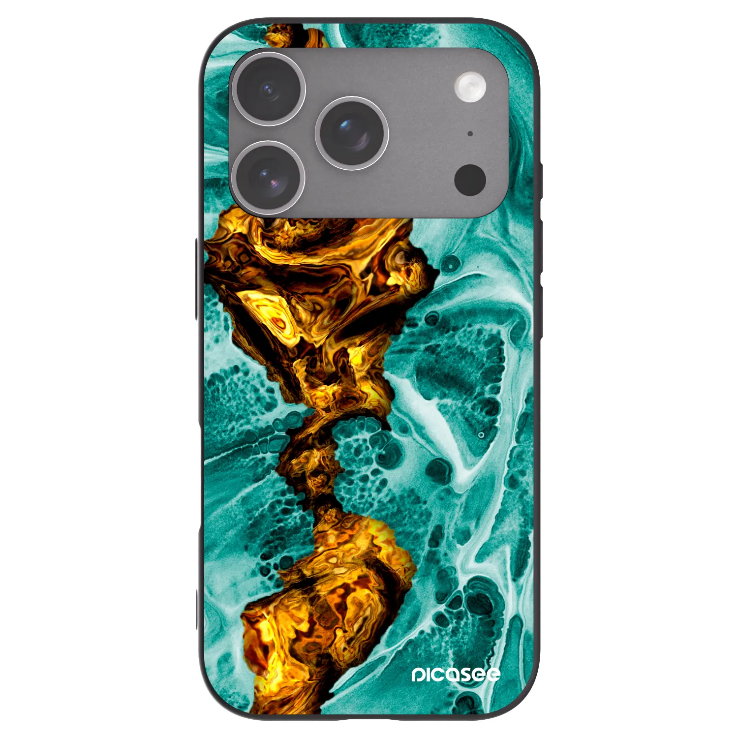 Picasee silikonowe czarne etui na Apple iPhone 18 Pro - Goldsky