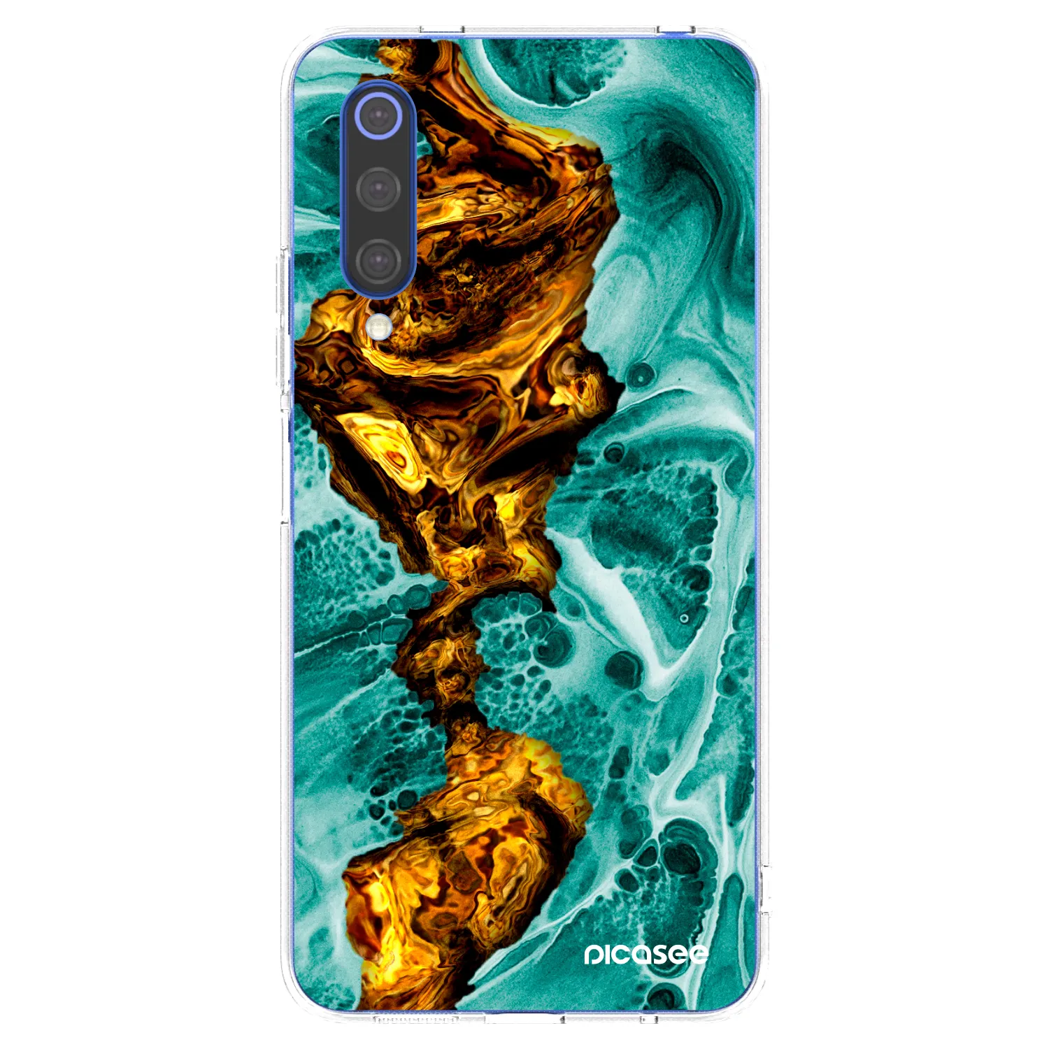 Picasee silikonowe przeźroczyste etui na Xiaomi Mi 9 SE - Goldsky