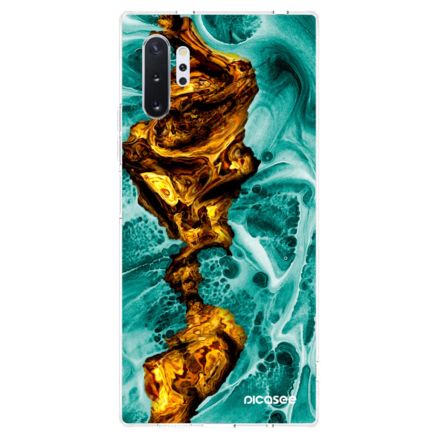 Picasee silikonowe przeźroczyste etui na Samsung Galaxy Note 10+ N975F - Goldsky