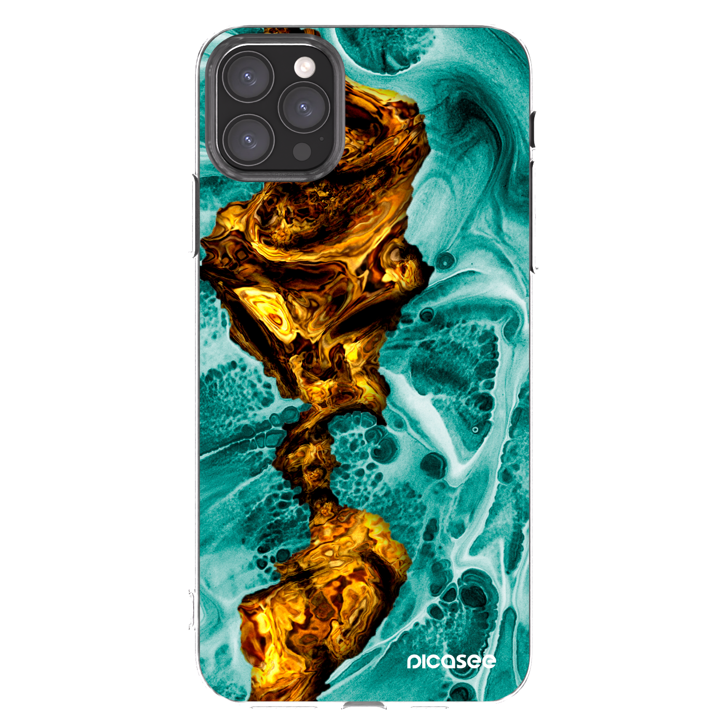 Picasee silikonowe przeźroczyste etui na Apple iPhone 11 Pro Max - Goldsky