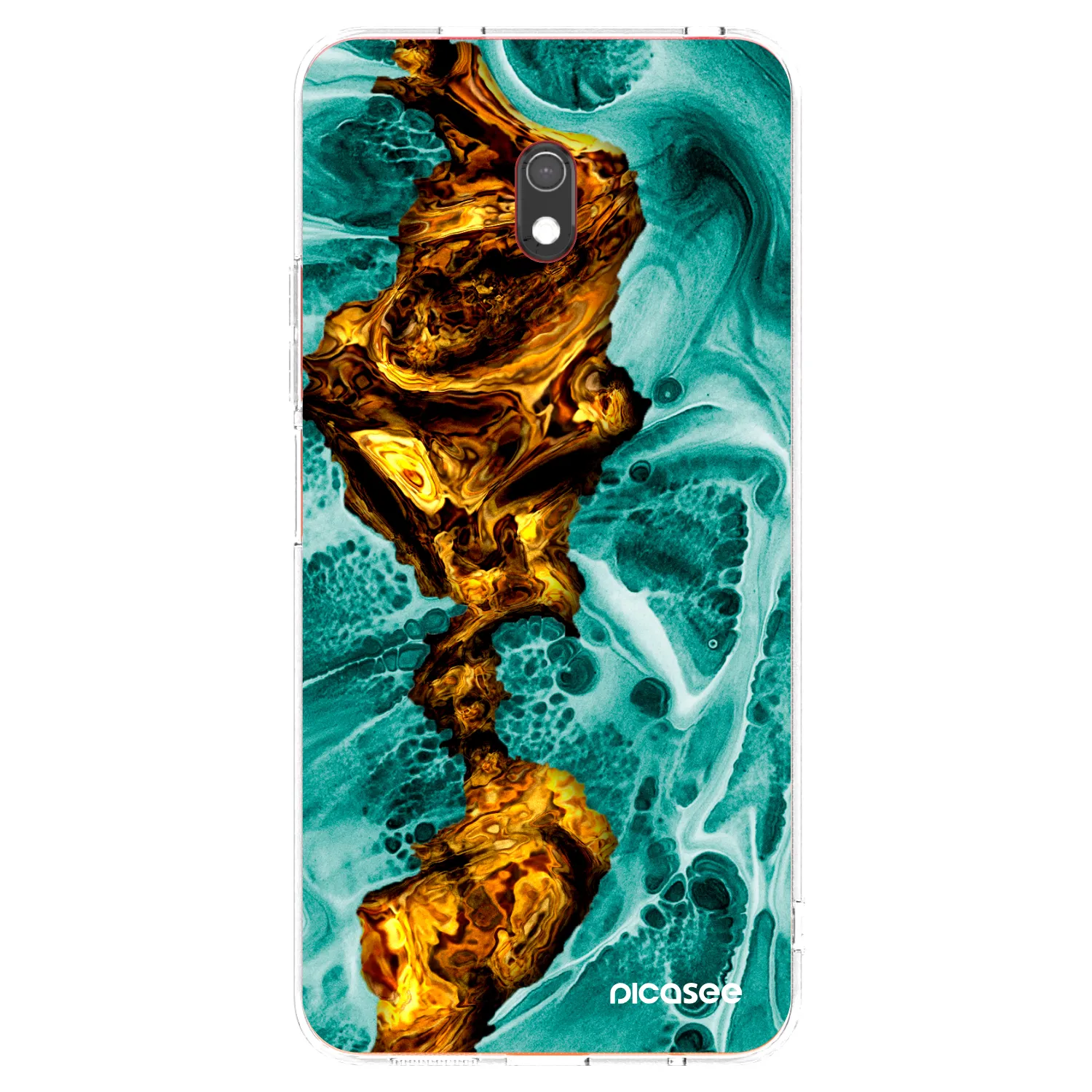 Picasee silikonowe przeźroczyste etui na Xiaomi Redmi 8A - Goldsky