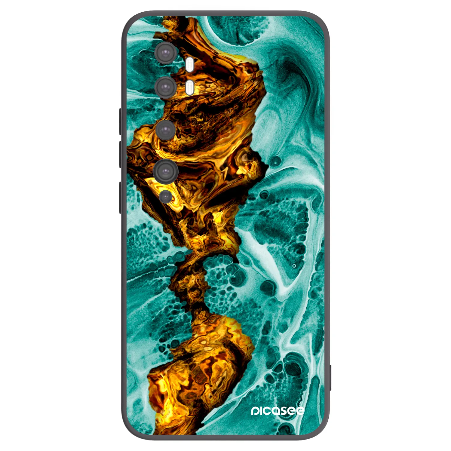 Picasee silikonowe czarne etui na Xiaomi Mi Note 10 (Pro) - Goldsky