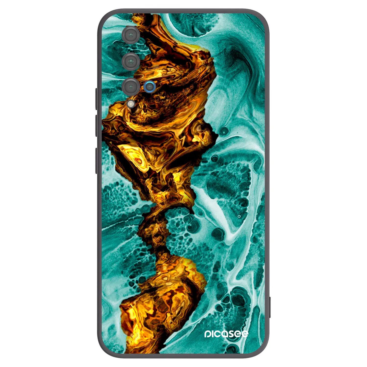 Picasee silikonowe czarne etui na Huawei Nova 5T - Goldsky