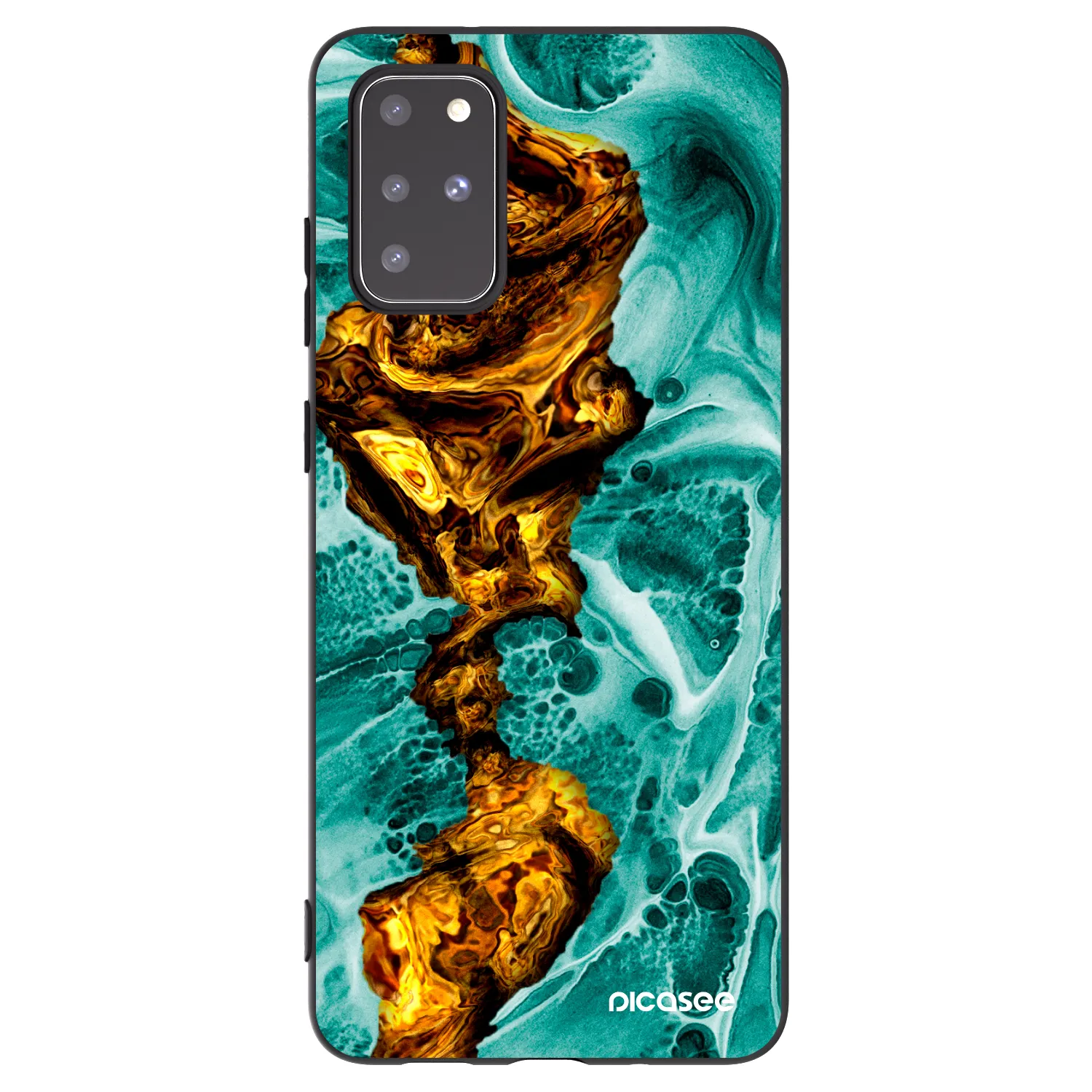 Picasee silikonowe czarne etui na Samsung Galaxy S20+ G985F - Goldsky