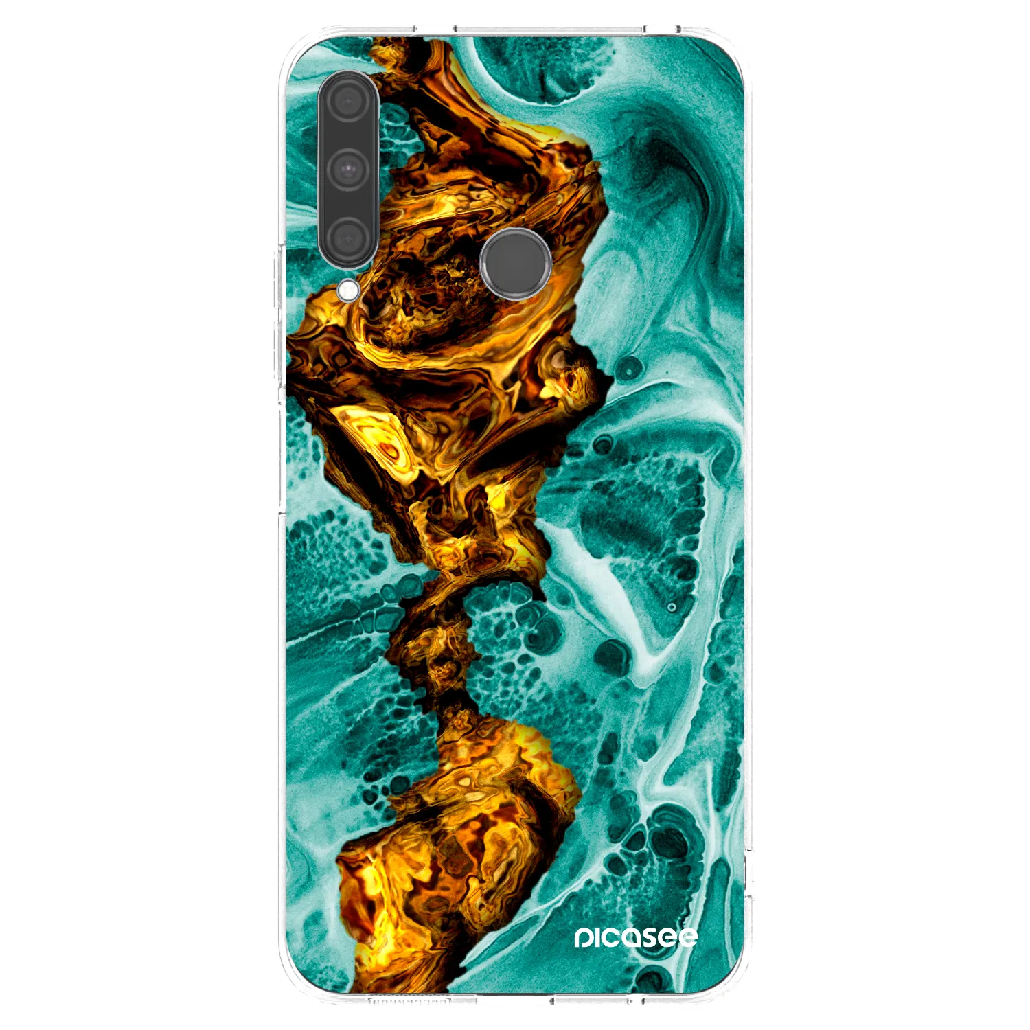 Picasee silikonowe przeźroczyste etui na Huawei P40 Lite E - Goldsky