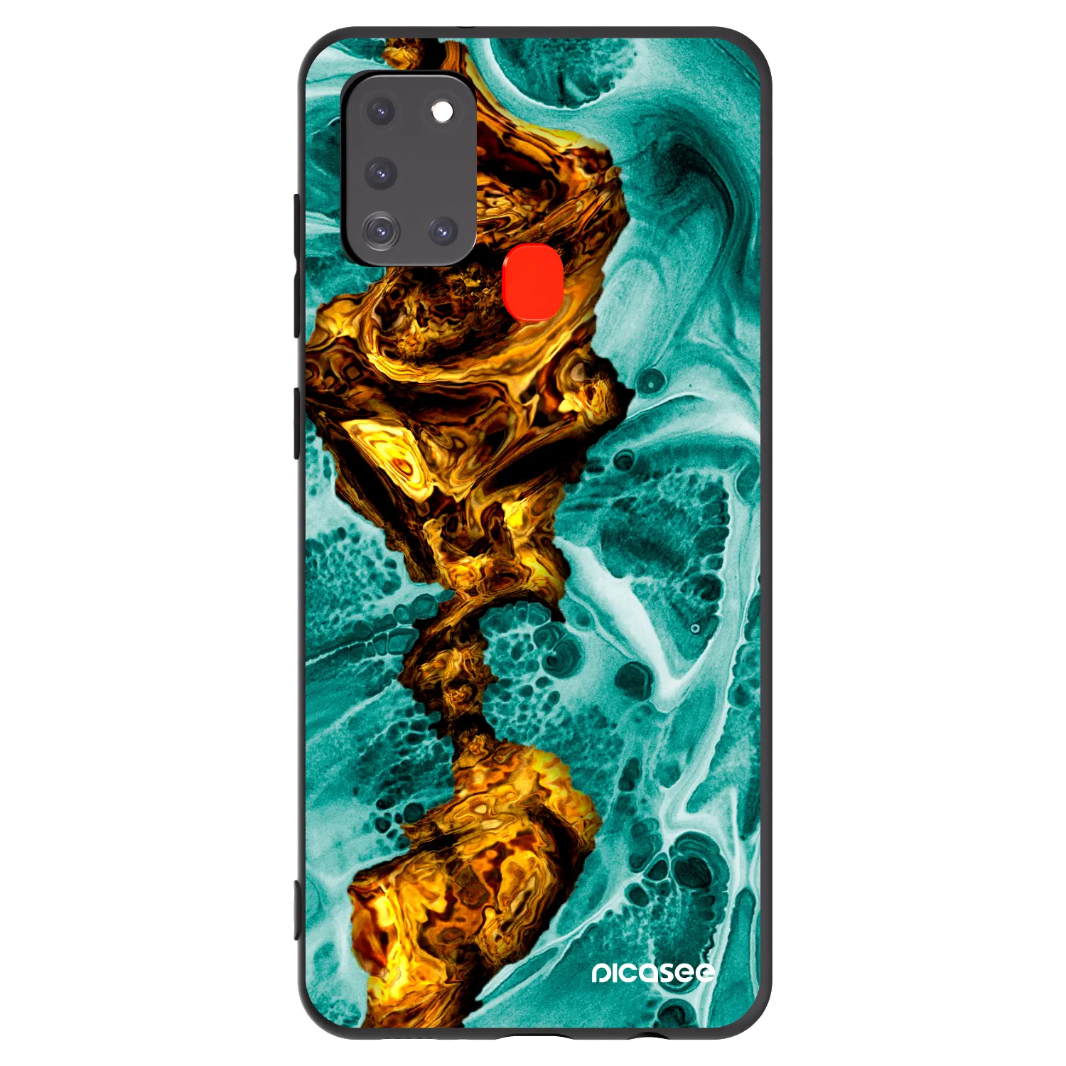 Picasee silikonowe czarne etui na Samsung Galaxy A21s - Goldsky