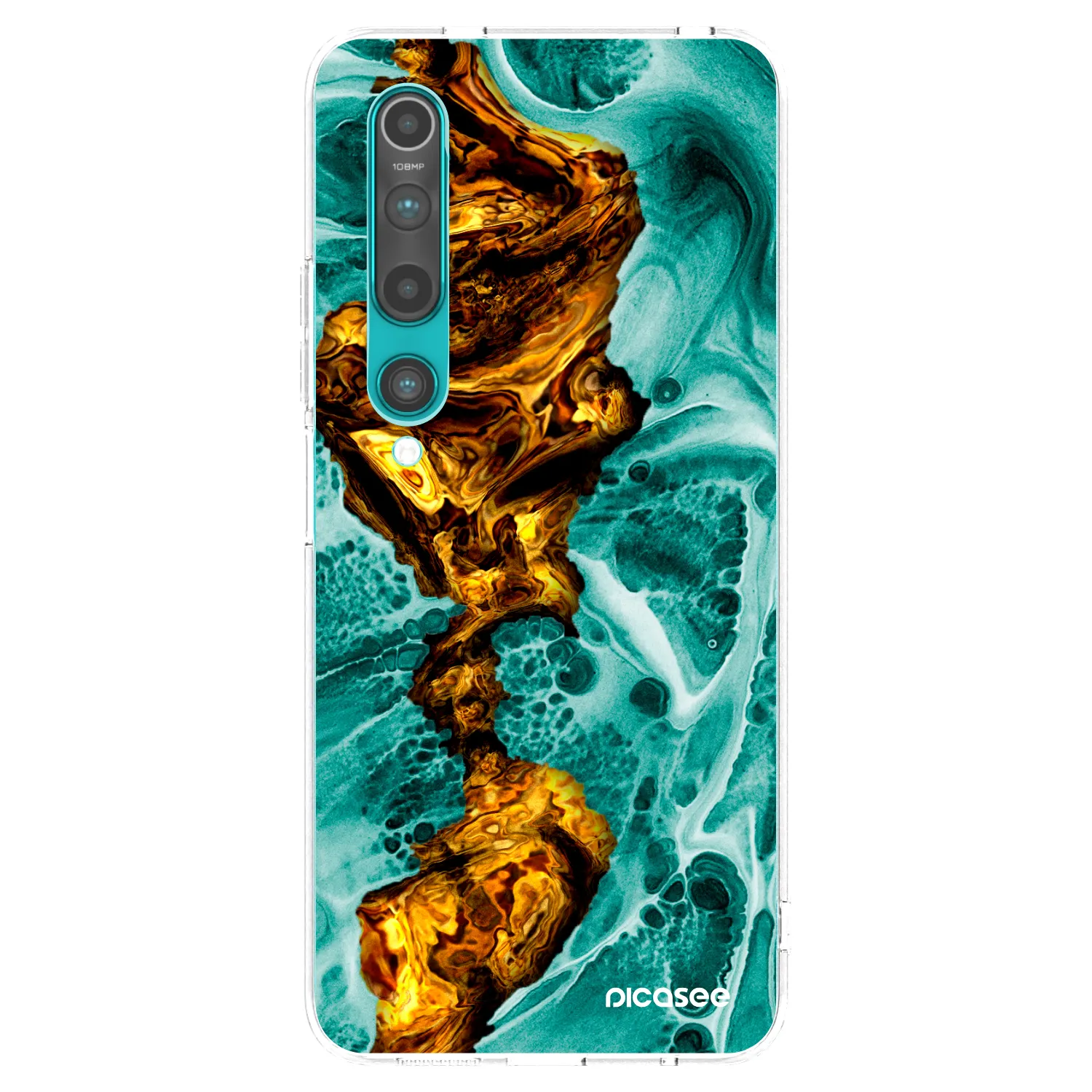 Picasee silikonowe przeźroczyste etui na Xiaomi Mi 10 - Goldsky